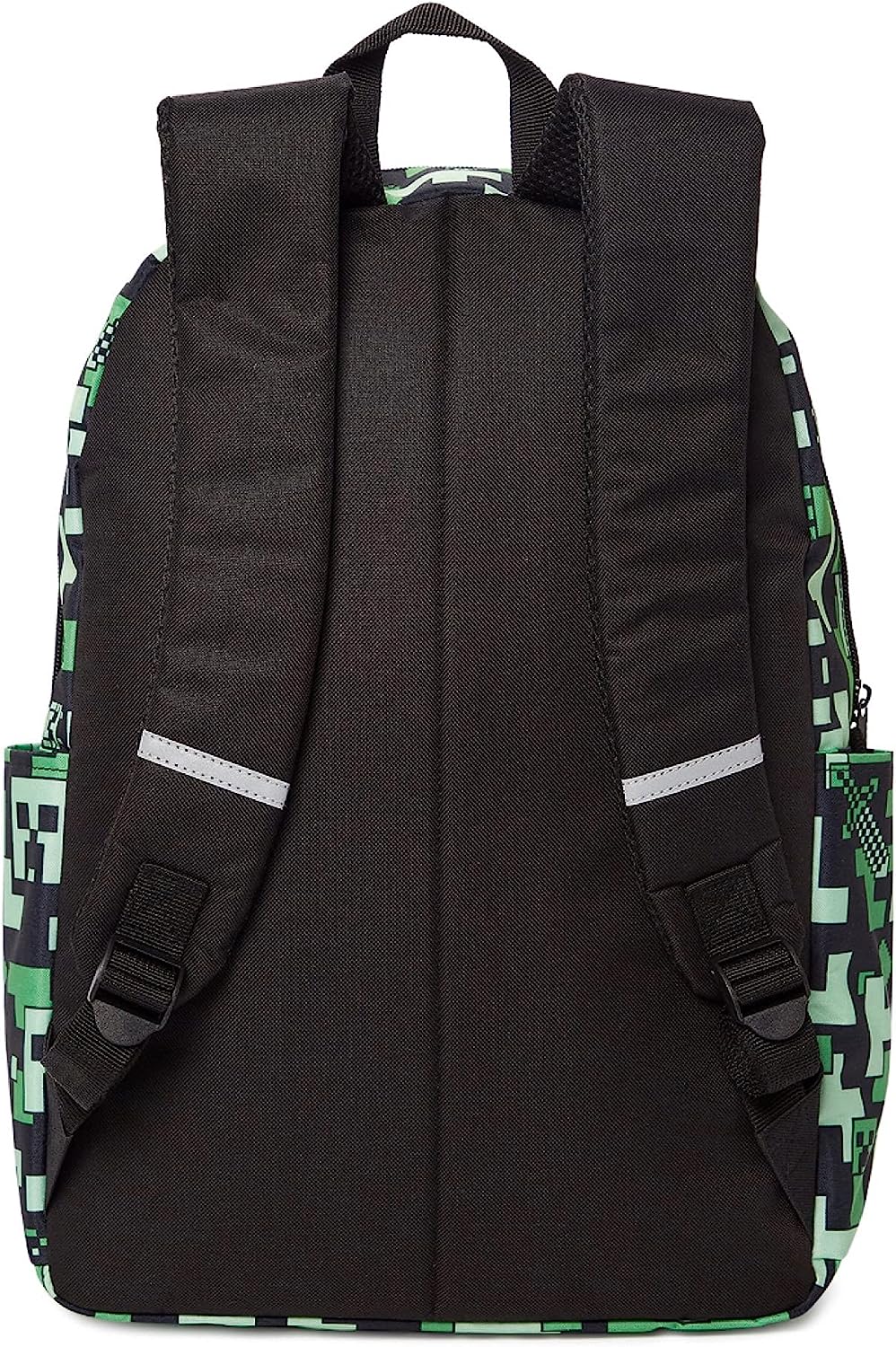 Minecraft Kids Teen School Backpack 16” Creeper Print Black Rucksack w/ Zipper