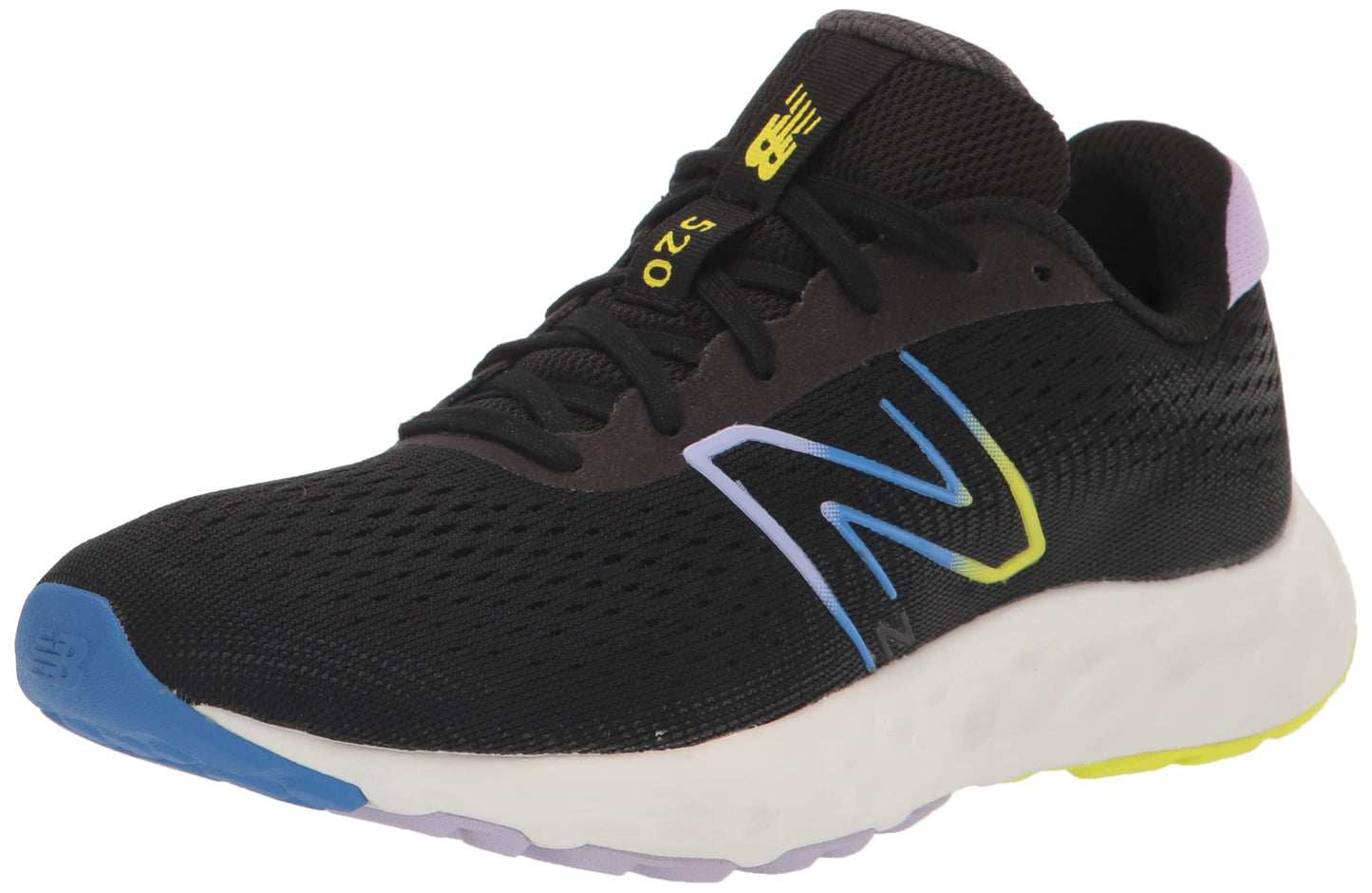 New Balance Women's 520 V8 Running Shoe, Black/Purple, 5