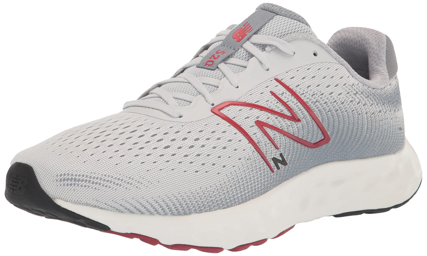 New Balance Men's 520 V8 Running Shoe, Grey/Red, 7
