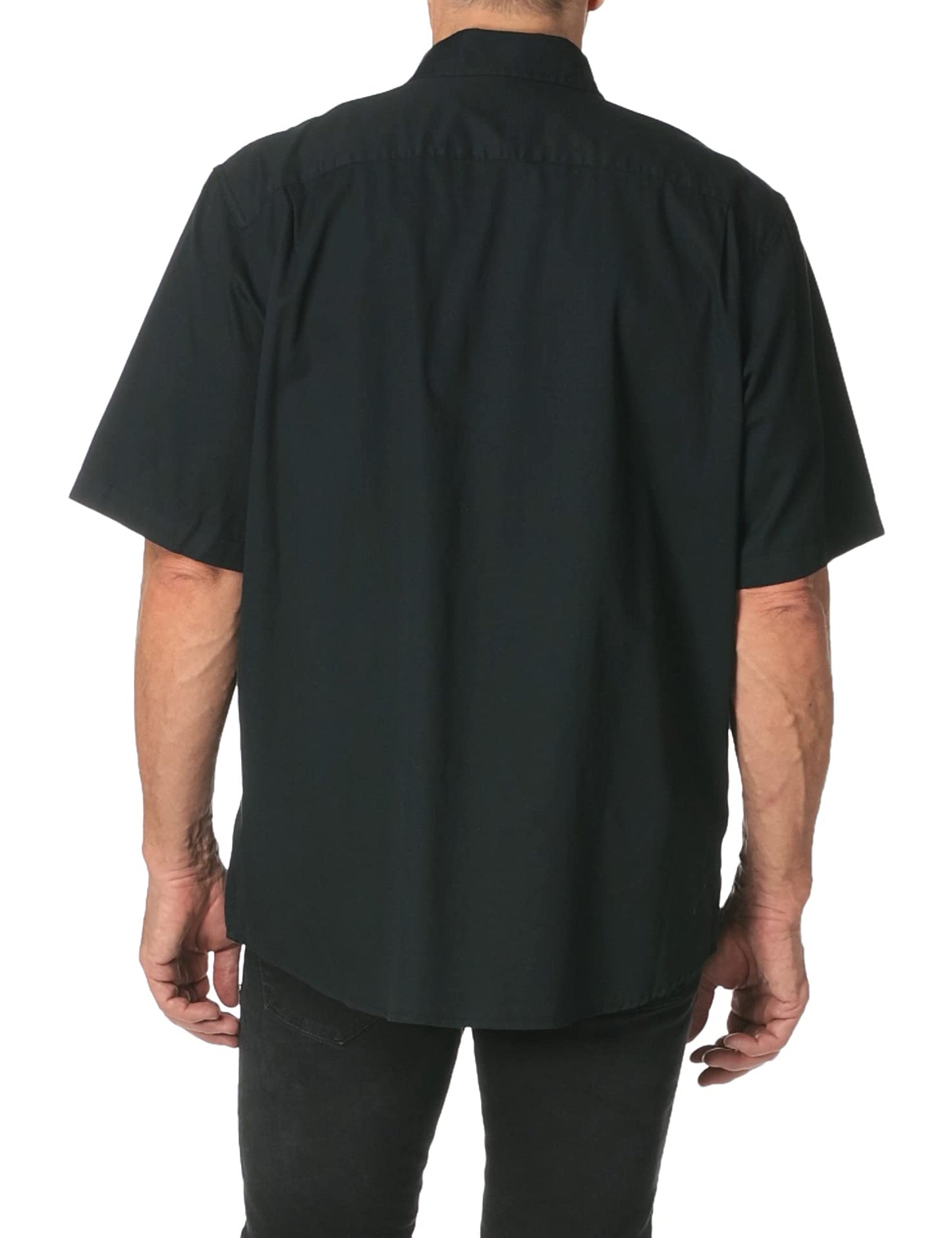 Wrangler Authentics mens Short Sleeve Classic Woven button down shirts, Caviar, 2X US
