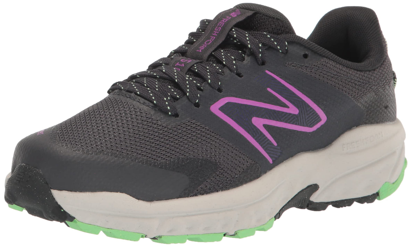 New Balance Women's Fresh Foam 510 V6 Trail Running Shoe, Magnet/Phantom/Cosmic Jade, 6 Wide