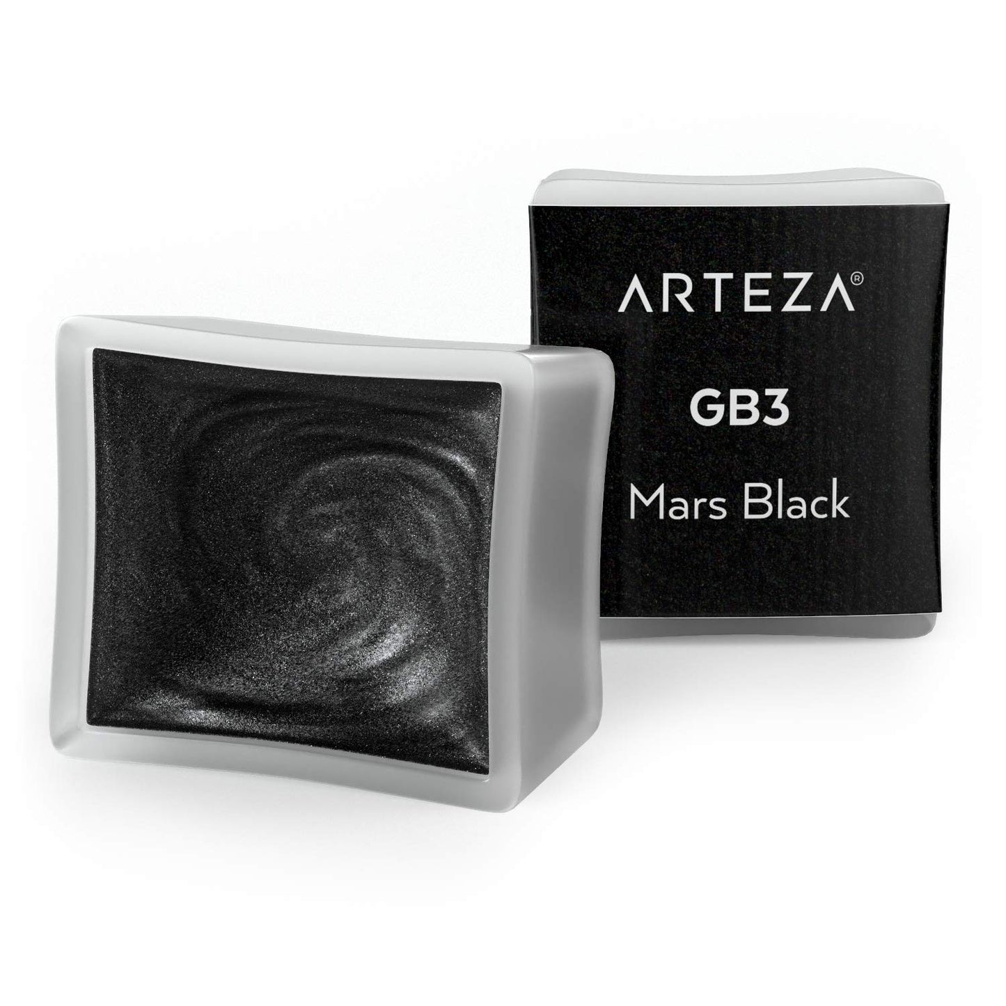 Arteza Metallic Watercolor Paint, Half-Pans, Pack of 2 - A702 Mars Black