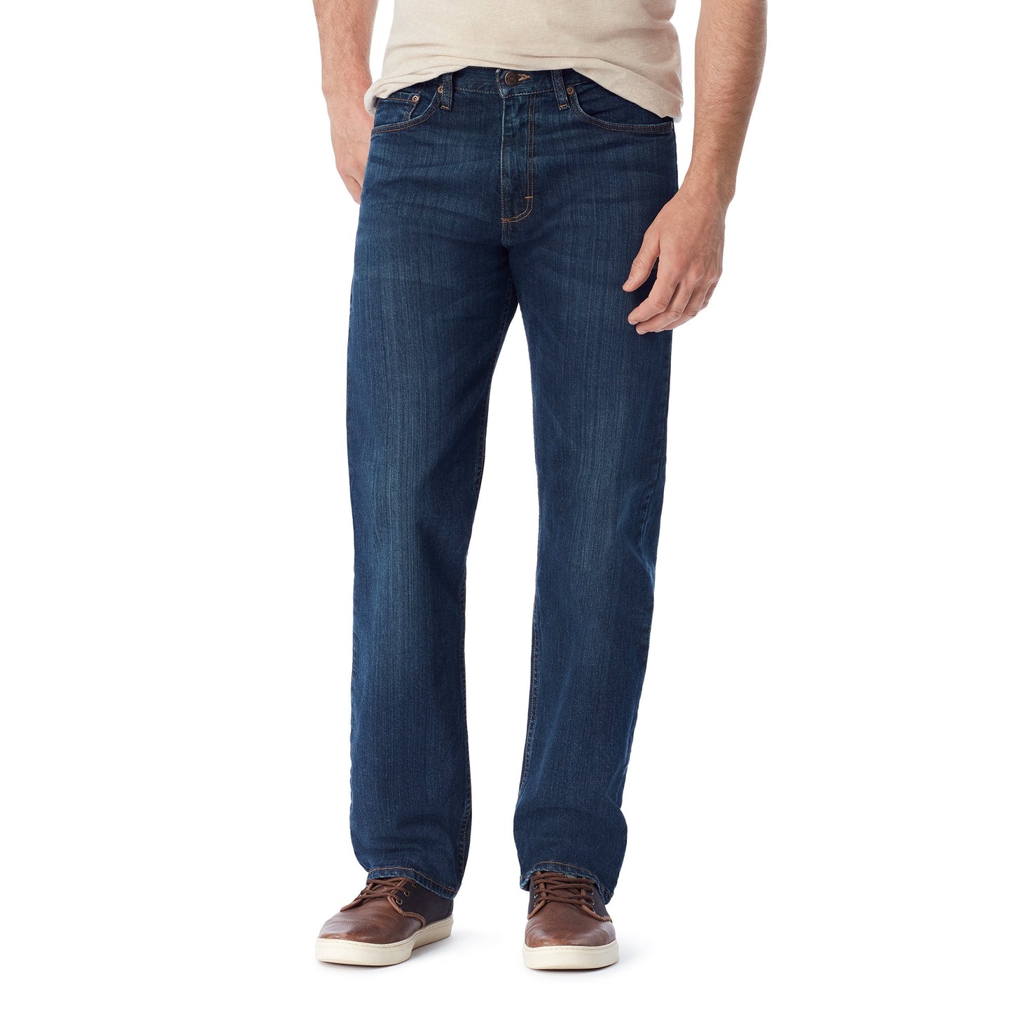 Wrangler Authentics Men's Classic 5-Pocket Relaxed Fit Jean, Flex Dark, 38W x 30L