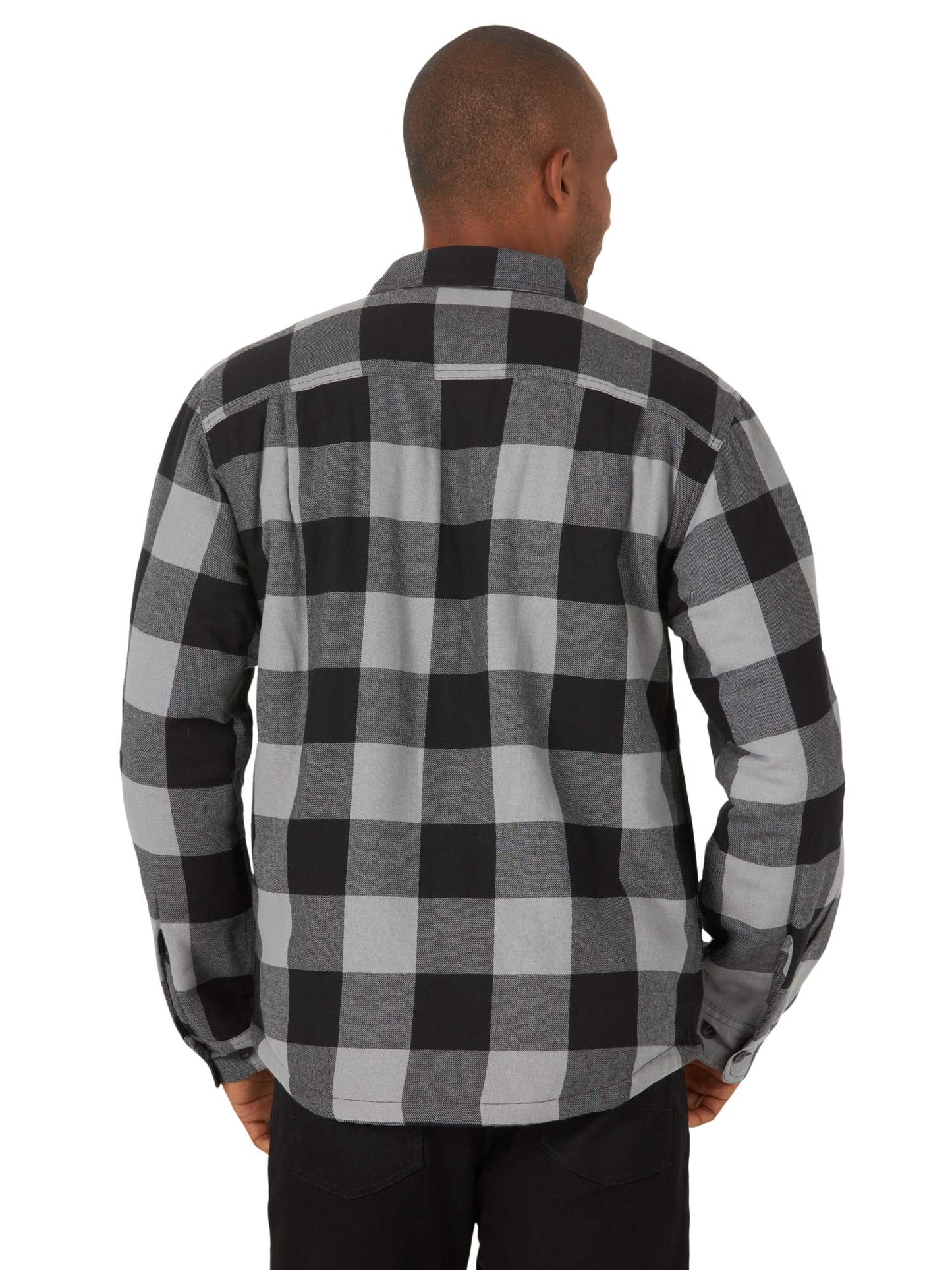 Wrangler Authentics Men's Long Sleeve Sherpa Lined Shirt Jacket, Grey Buffalo, 3X-Large