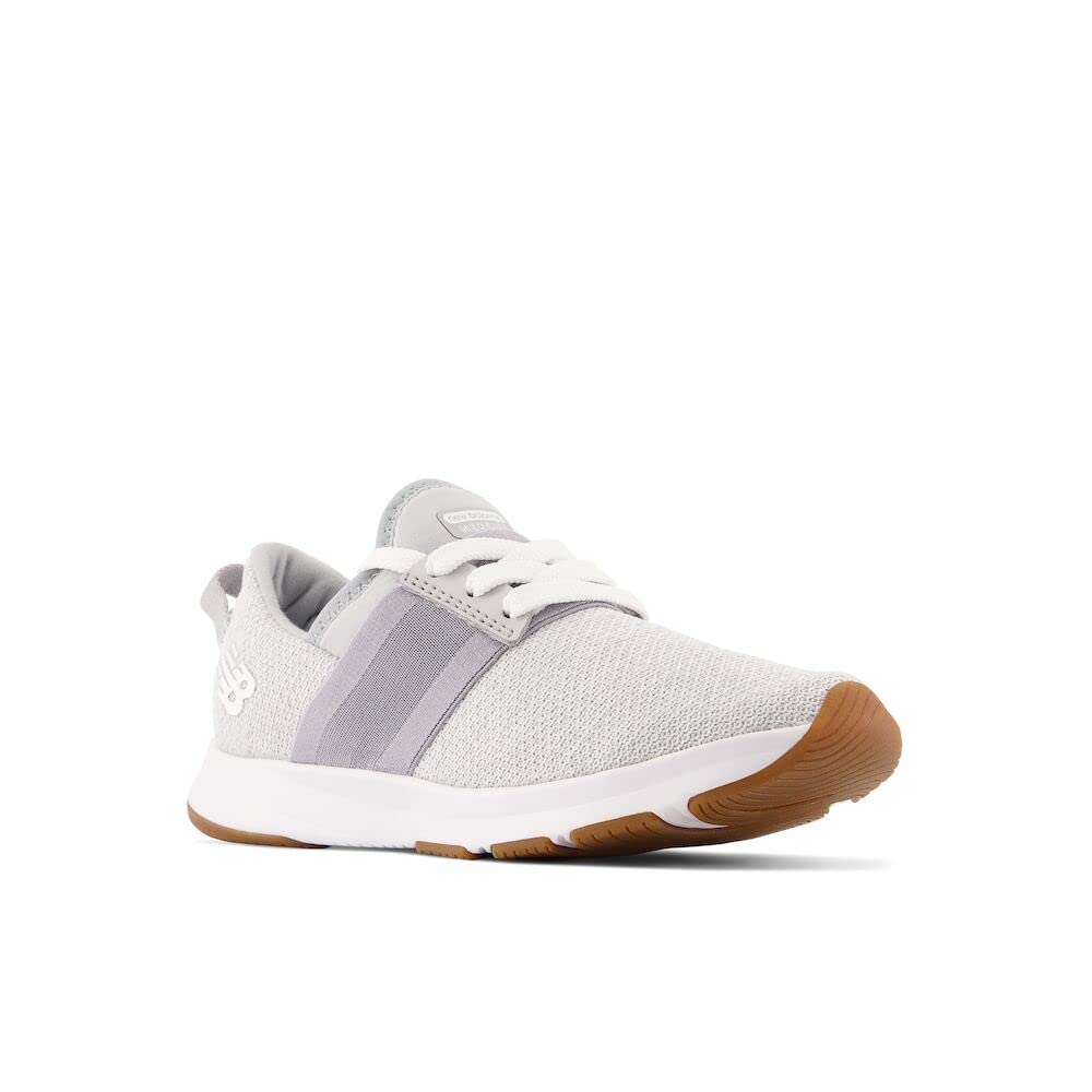 New Balance Baby Girls Dynasoft Nergize V3 Slip-on Running Shoe, Steel/Sea Salt, 4 Wide Infant