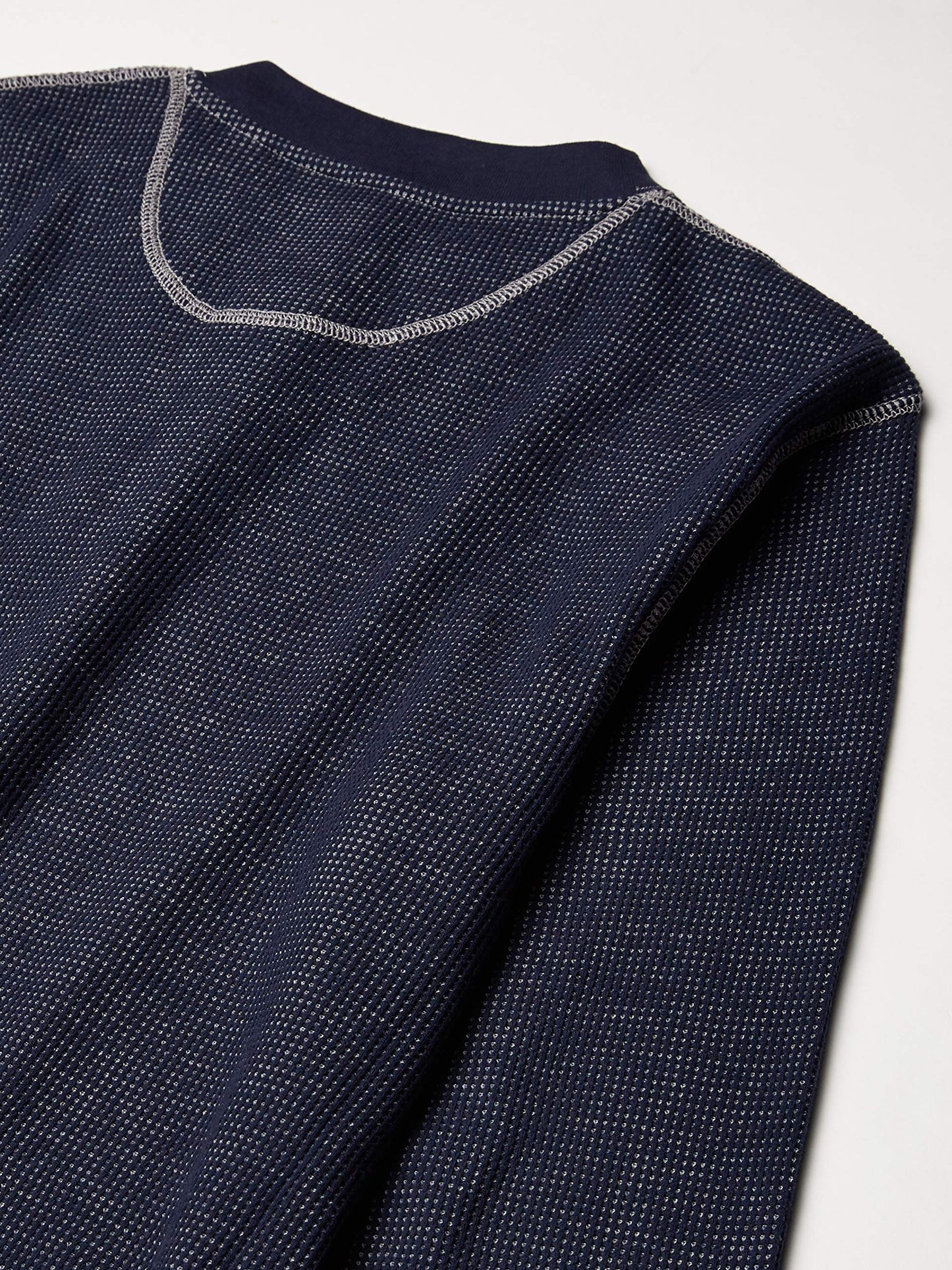 Wrangler Authentics Men's Long Sleeve Waffle Henley, Mood Indigo, Medium