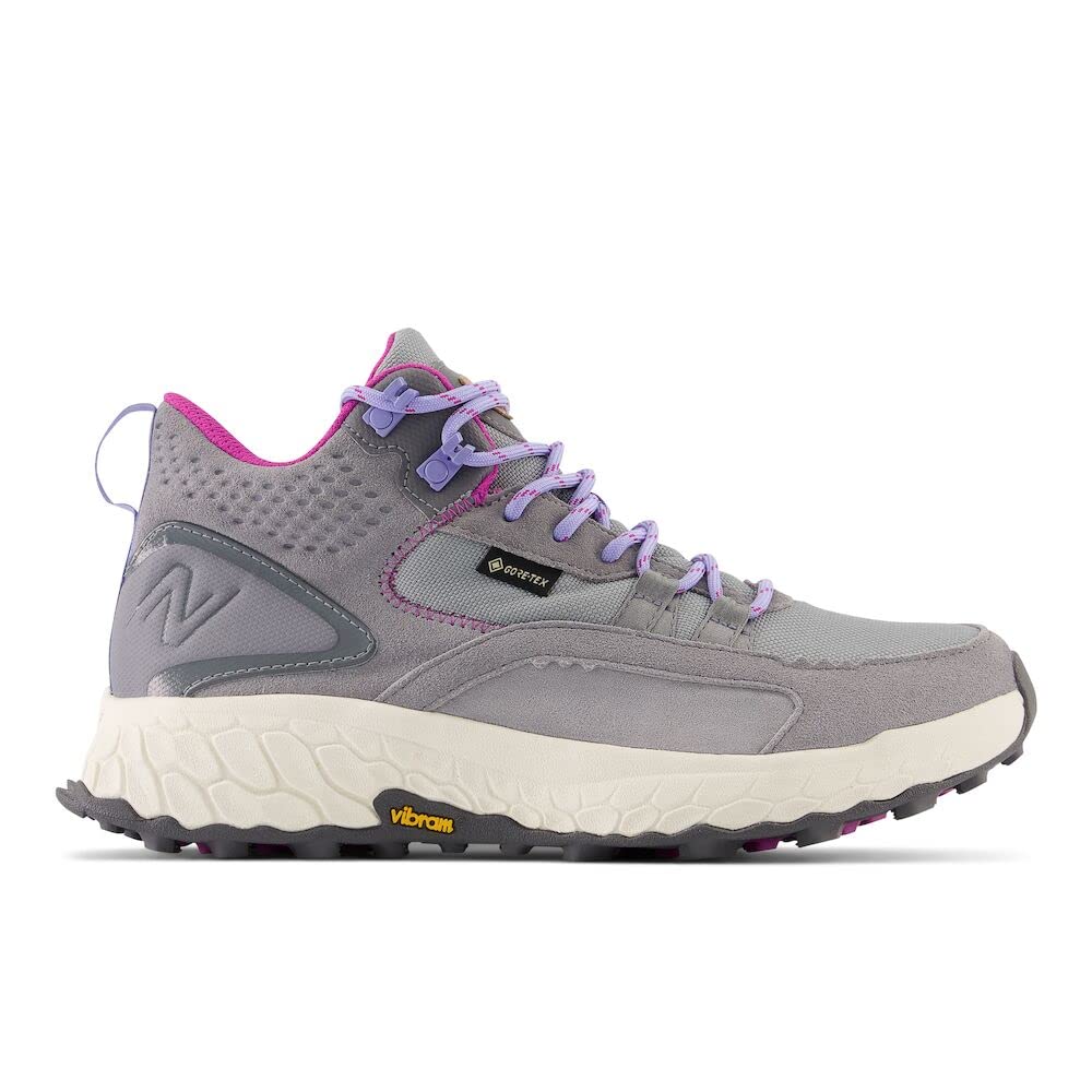 New Balance Women's Fresh Foam X Hierro V1 Mid-Cut Trail Running Shoe, Steel/Castlerock/Magenta, 7.5