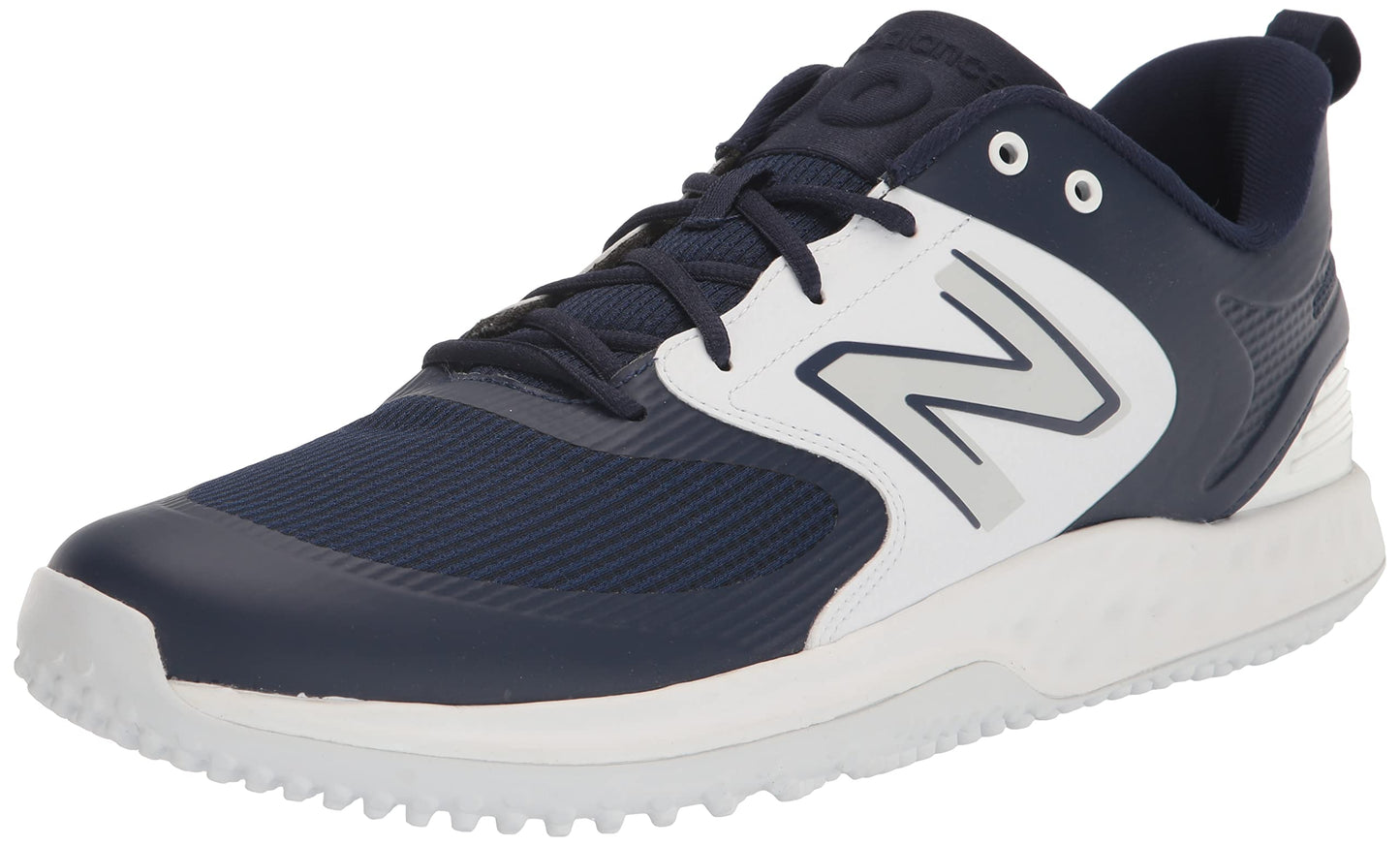 New Balance Men's Fresh Foam 3000 V6 Turf-Trainer Baseball Shoe, Navy/White, 15