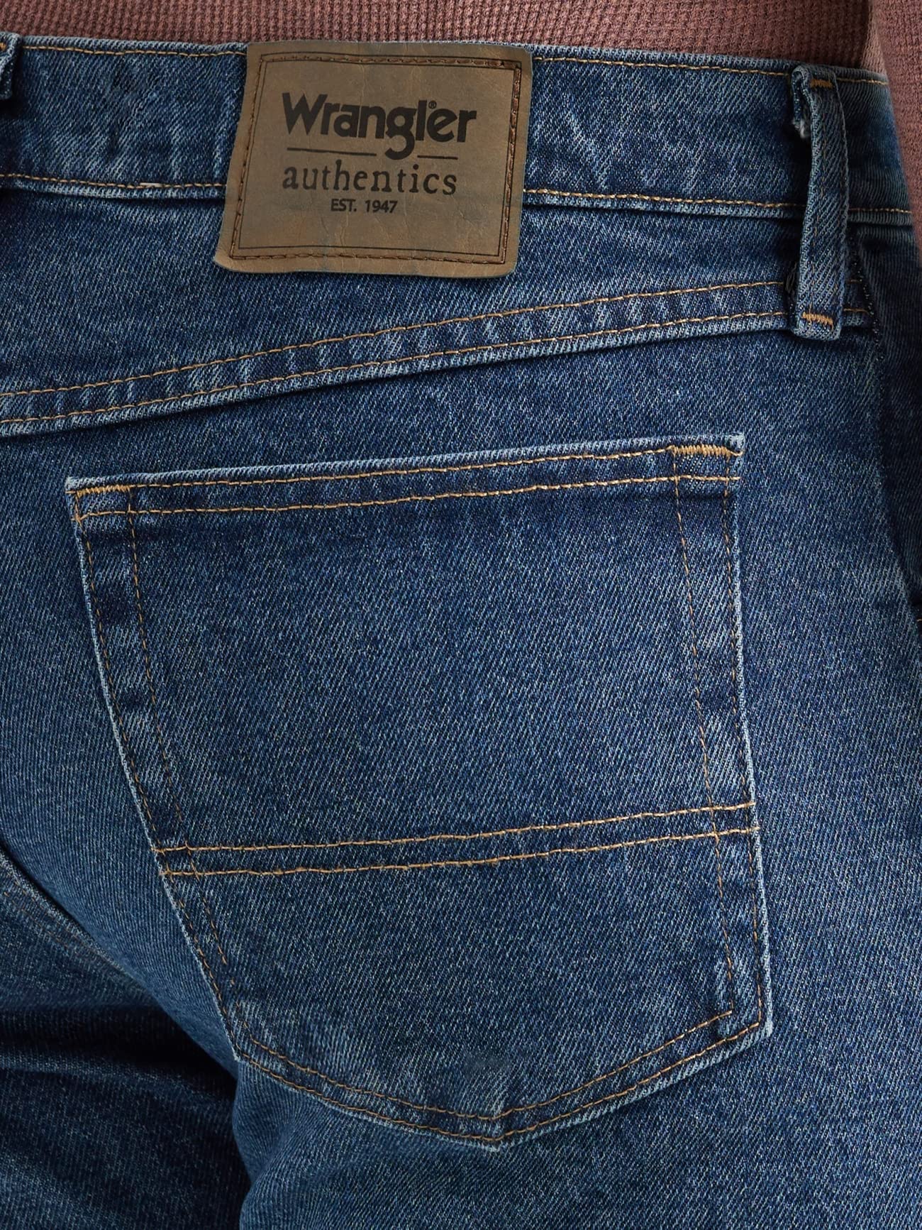 Wrangler Authentics Men's Classic 5-Pocket Regular Fit Jean, Dark Stonewash Flex, 32W X 29L