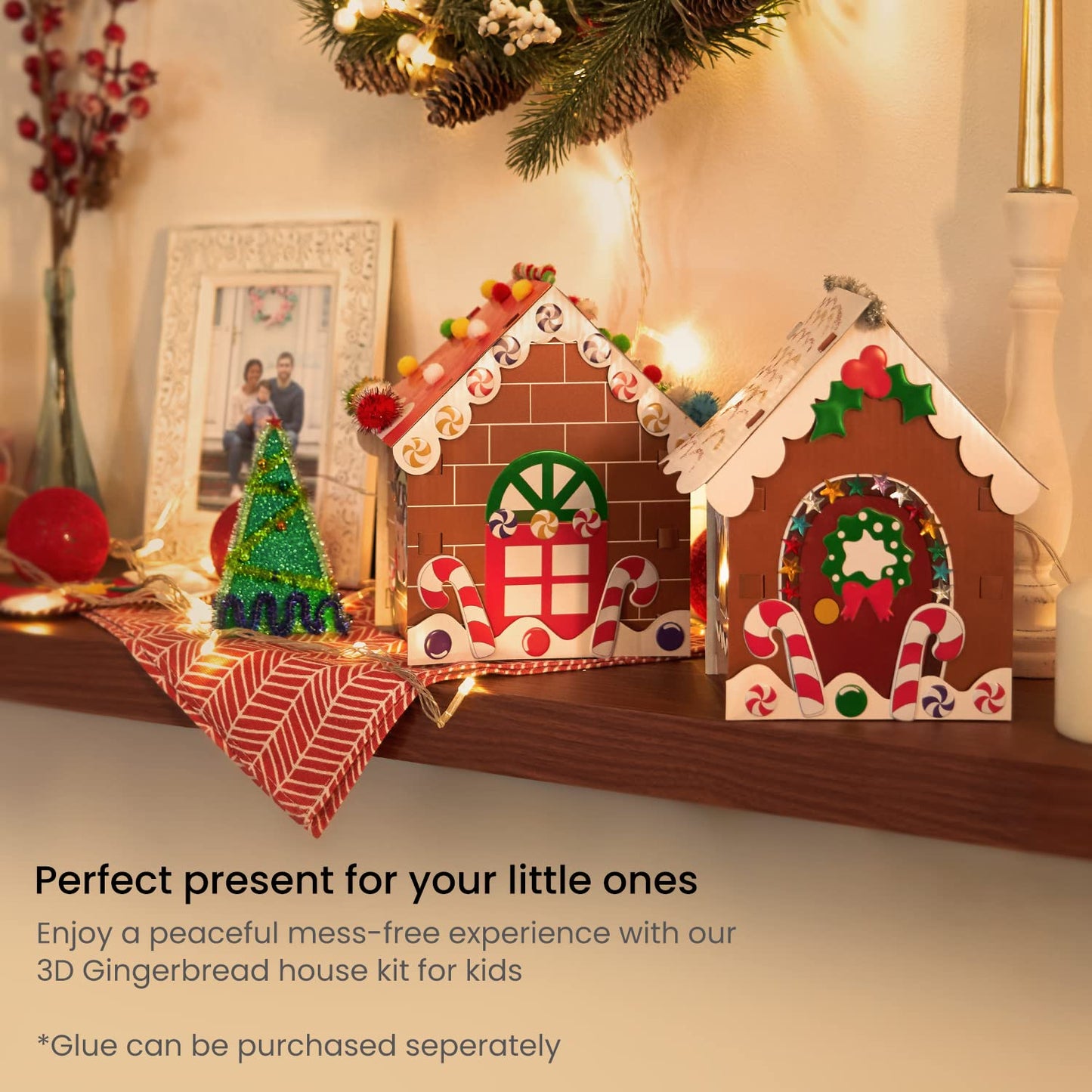Arteza Kids 3D Paper Gingerbread House Kit - Set of 2