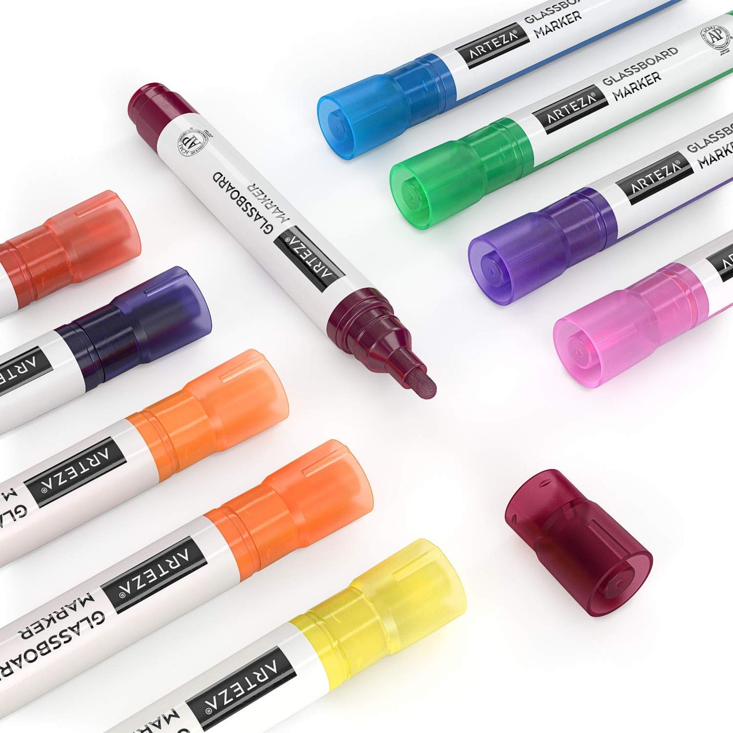 Arteza Glassboard Markers, Assorted Colors - Set of 10