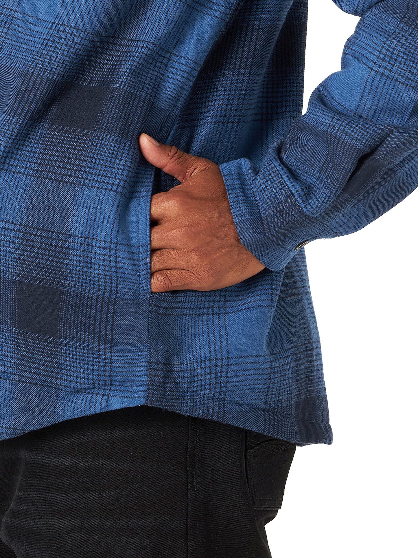 Wrangler Authentics Men's Long Sleeve Sherpa Lined Shirt Jacket, Admiral Blue, Large