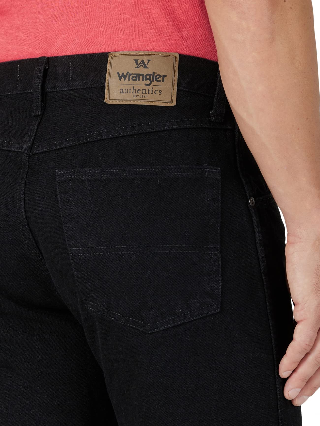 Wrangler Authentics Men's Classic 5-Pocket Regular Fit Cotton Jean, Black, 34W x 28L