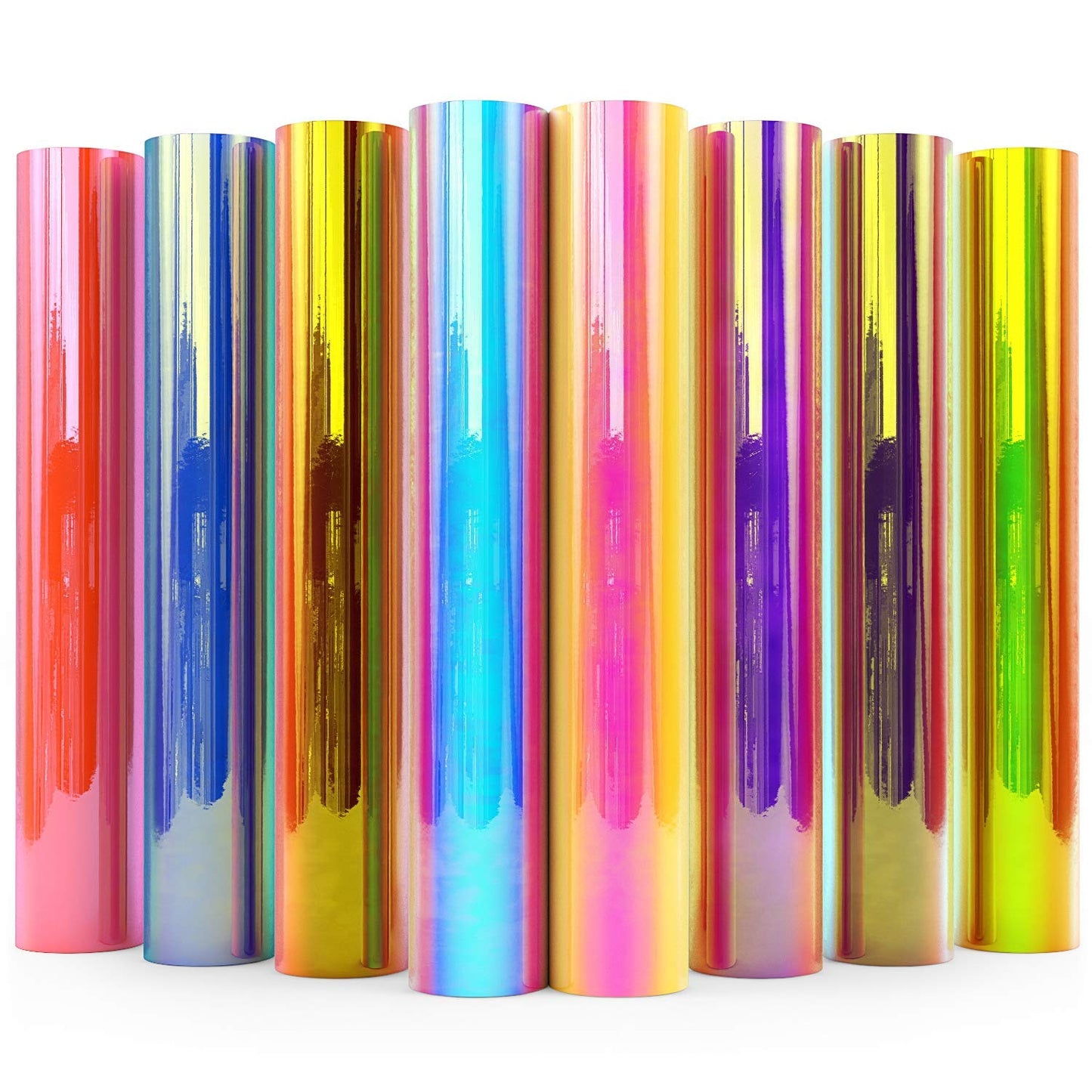 Arteza Holographic Self Adhesive Vinyl, Red & Pink Tones, 12" x 12" - Set of 8