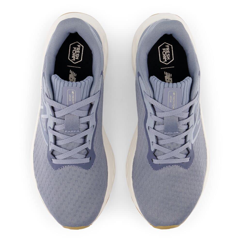 New Balance Women's Fresh Foam Arishi V4 Running Shoe, Arctic Grey/Light Arctic Grey/Light Gold Metallic, 10