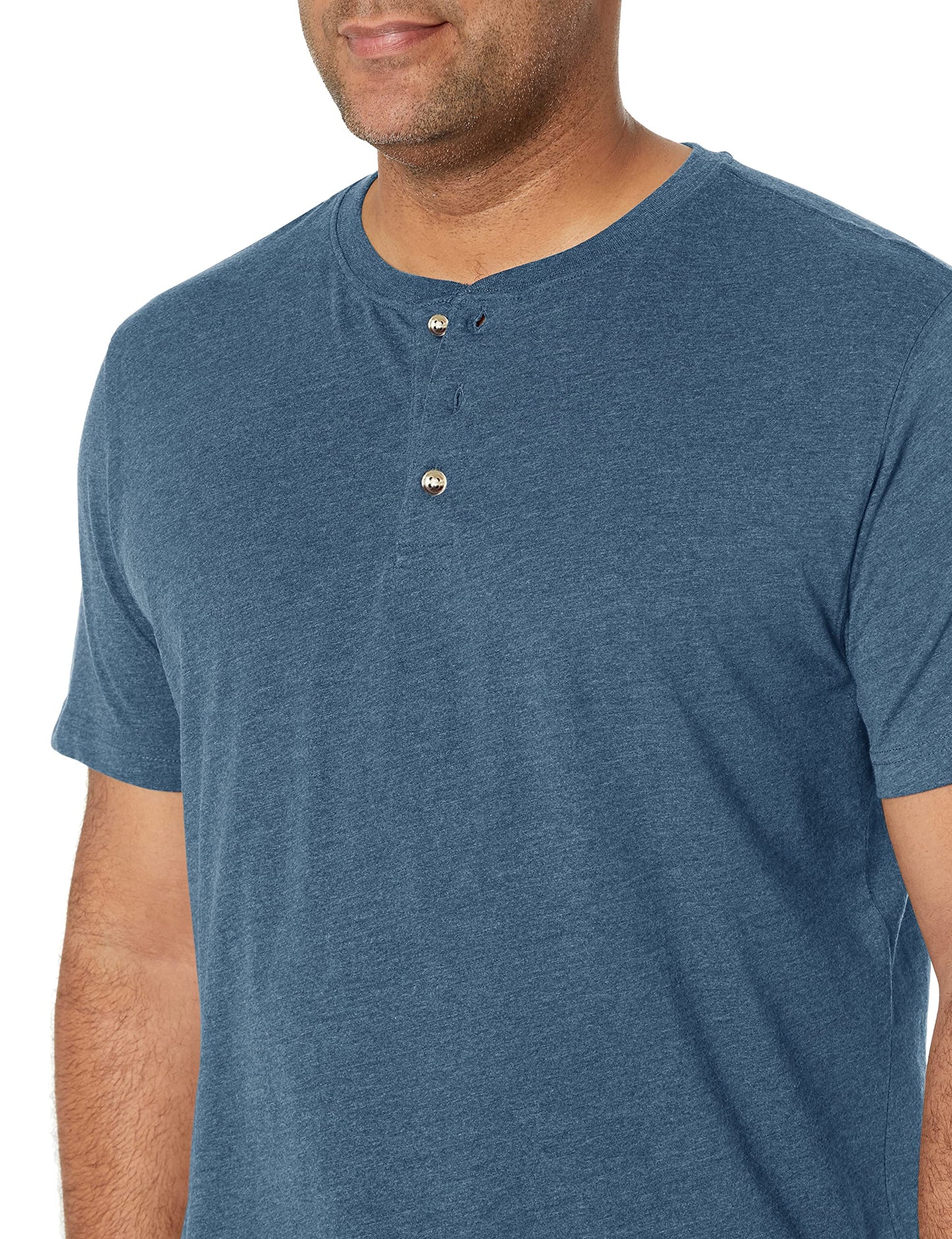 Wrangler Authentics Men's Short Sleeve Henley Tee, Dark Denim, 3X-Large