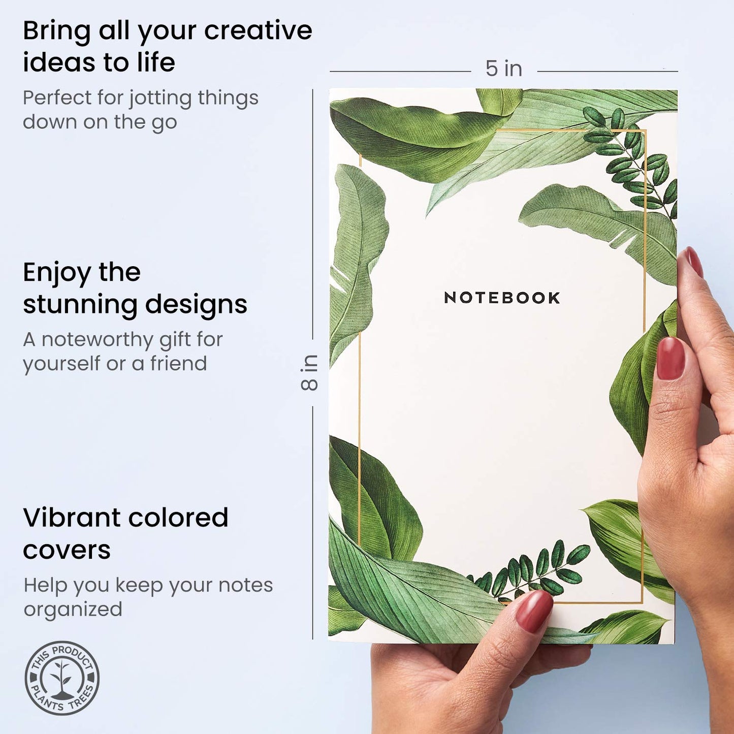 Arteza Pocket Notebooks, 40 Sheets, 5" x 8”- Set of 5