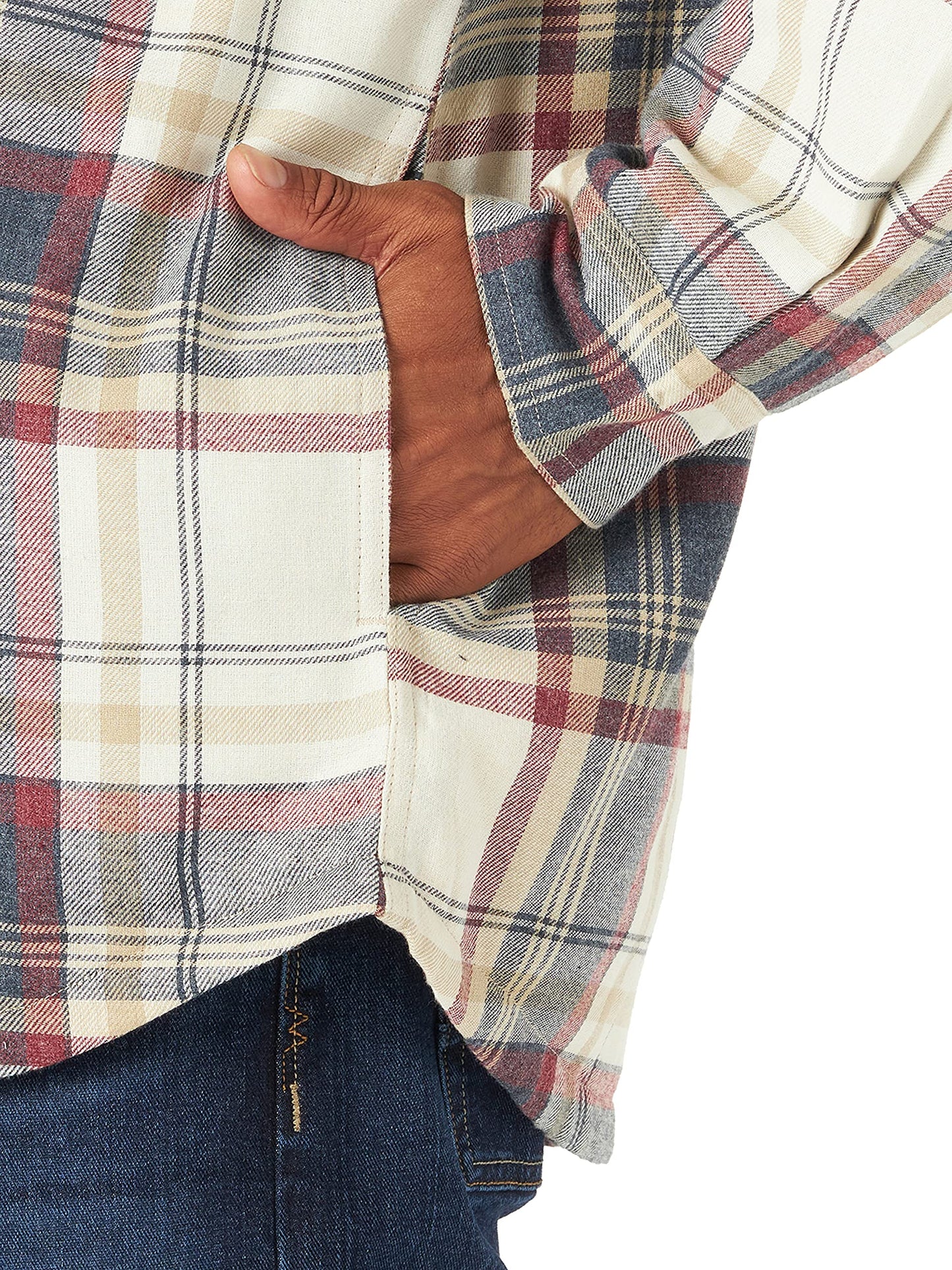 Wrangler Authentics Men's Long Sleeve Sherpa Lined Shirt Jacket, Light Beige Heather, Medium