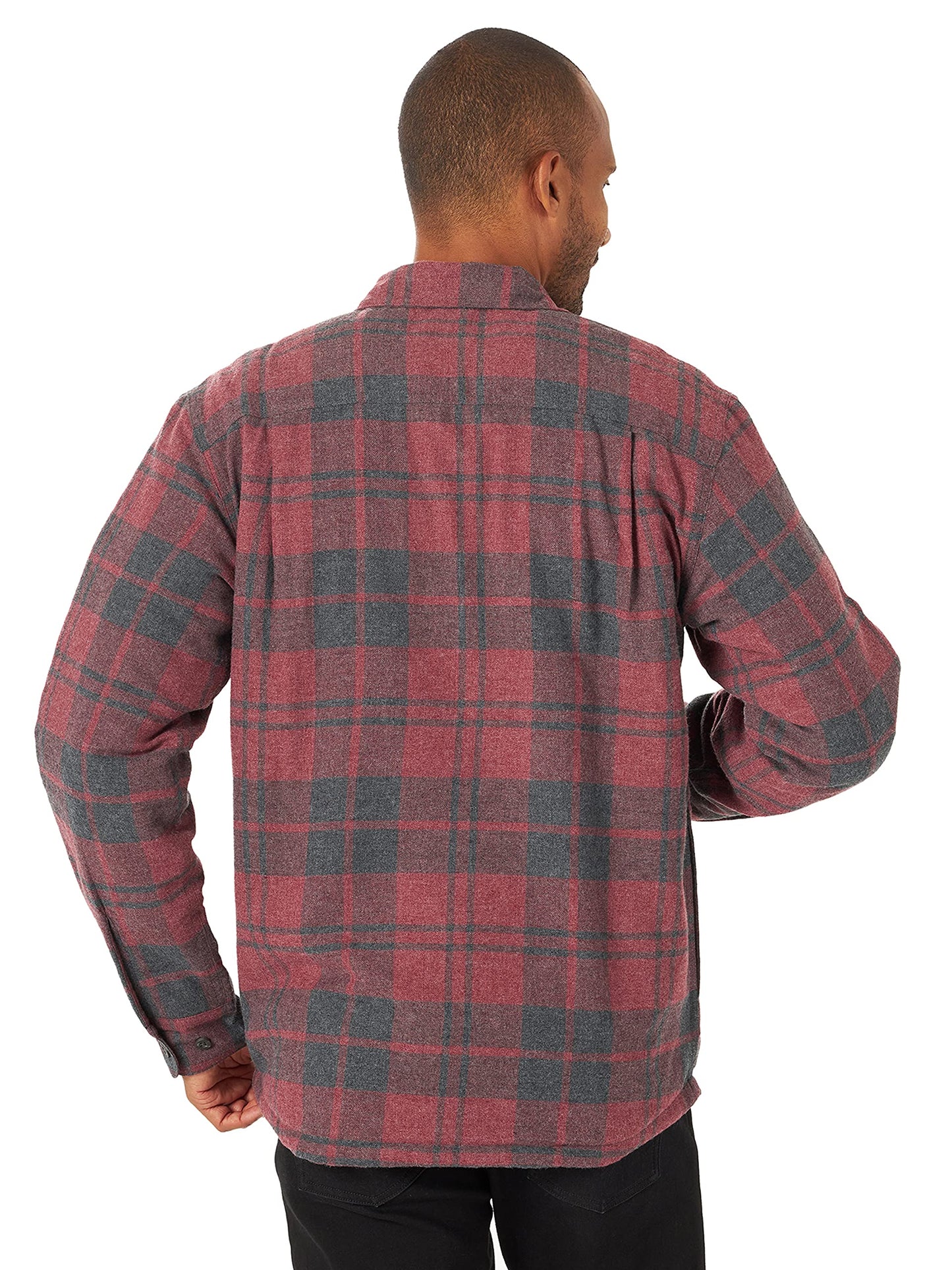 Wrangler Authentics Men's Long Sleeve Sherpa Lined Shirt Jacket, Current Heather, Small