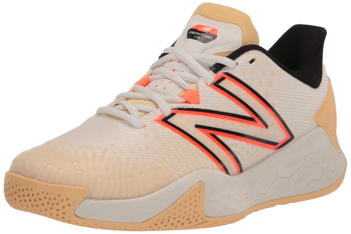 New Balance Women's Fresh Foam X Lav V2 Hard Court Tennis Shoe, Sea Salt/Raw Sugar, 5.5 Wide