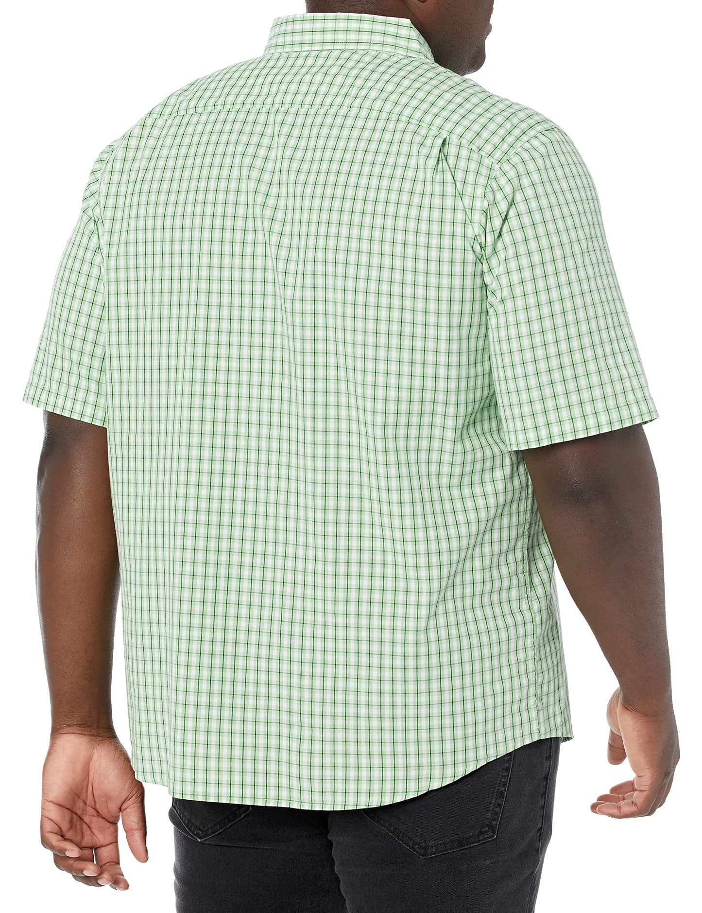 Wrangler Authentics mens Short Sleeve Classic Plaid shirt, Forest Shade, Large US