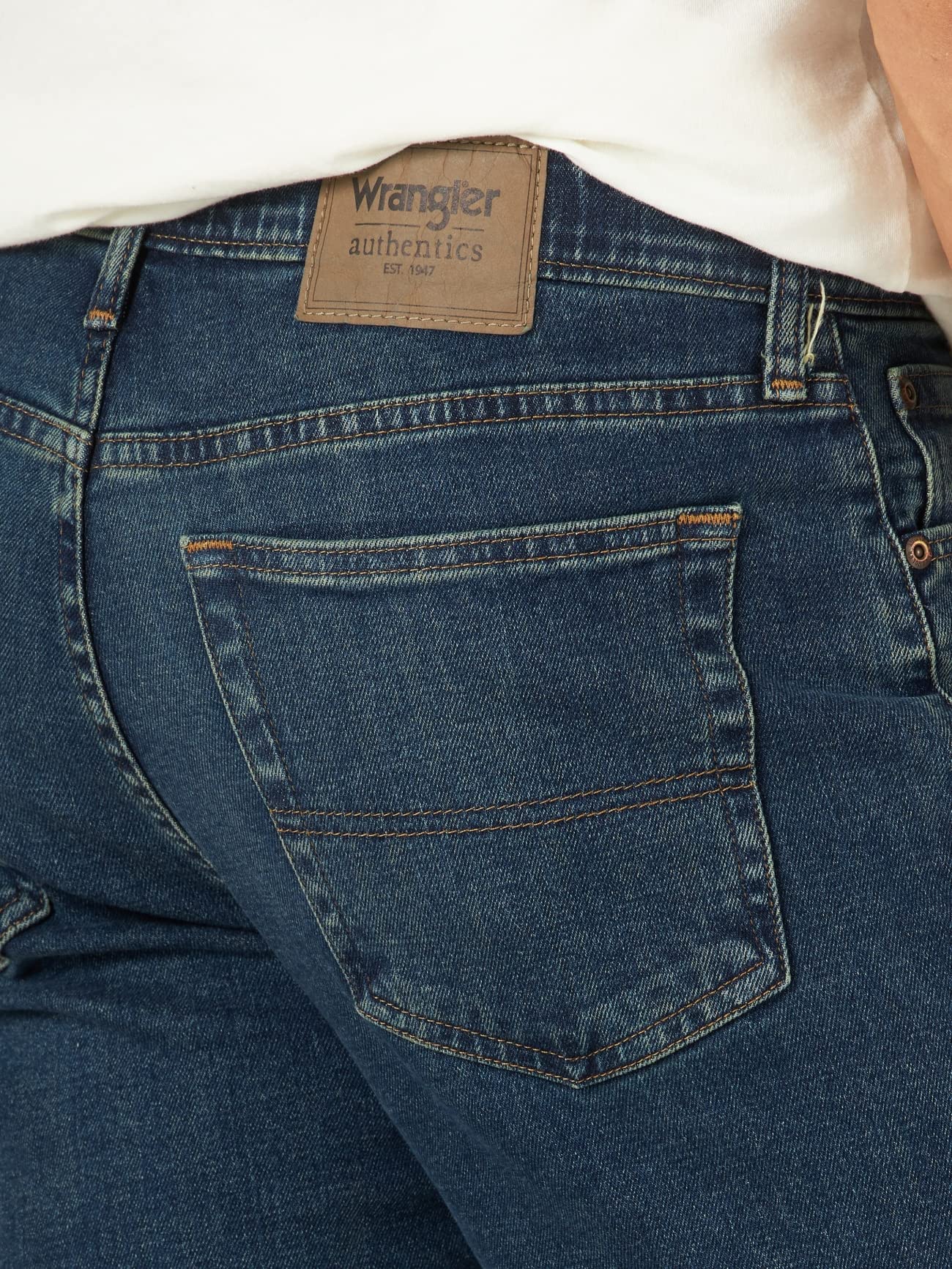 Wrangler Authentics Men's Comfort Flex Waist Relaxed Fit Jean, Rhodes, 36W x 30L
