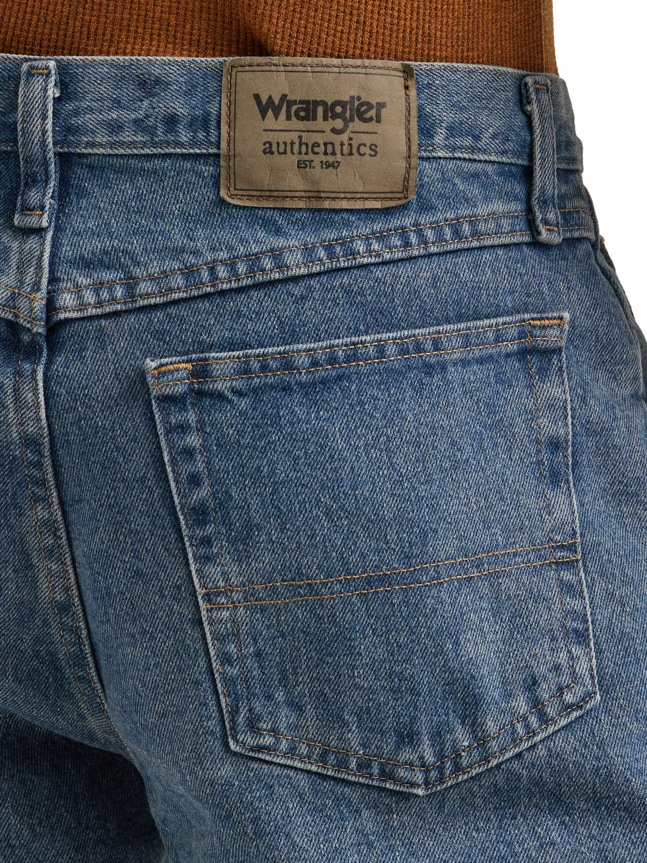 Wrangler Authentics Men's Classic 5-Pocket Relaxed Fit Cotton Jean, Stonewash, 38W X 28L