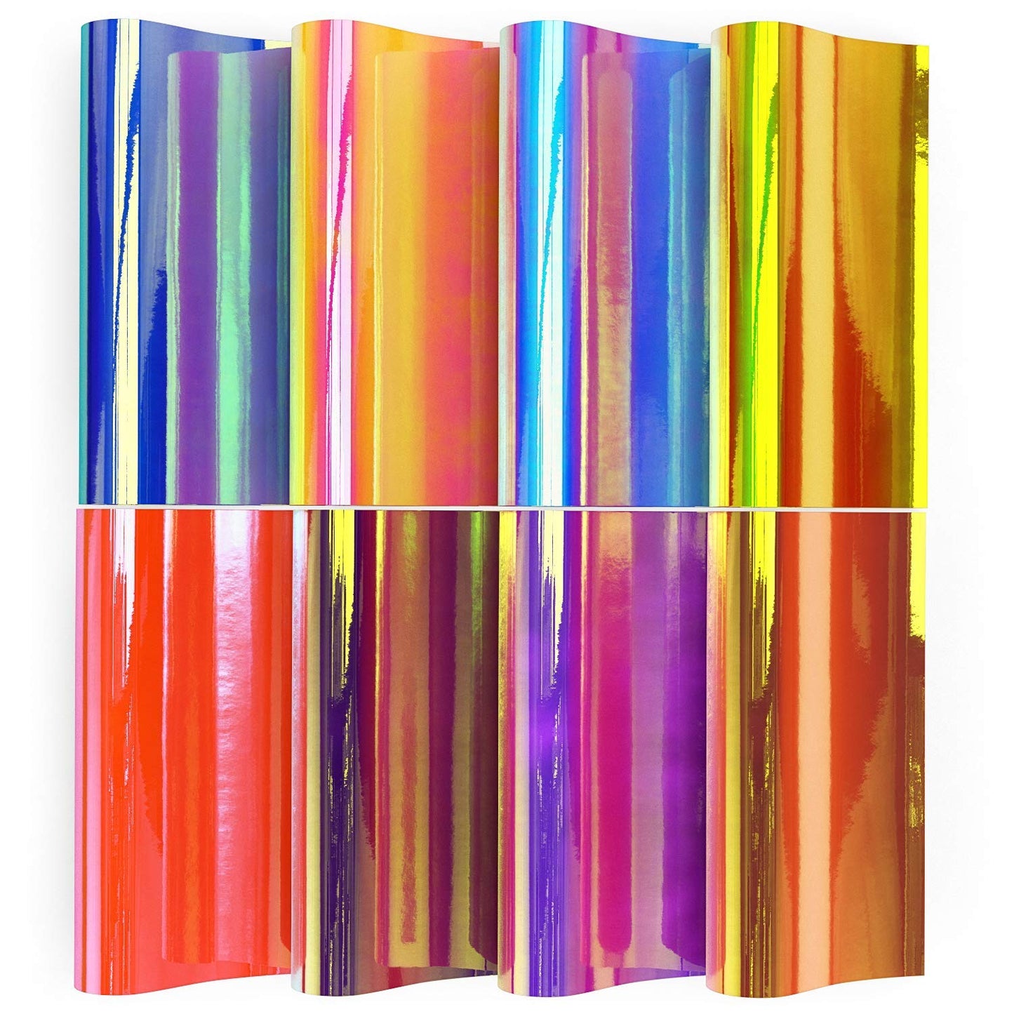 Arteza Holographic Self Adhesive Vinyl, Red & Pink Tones, 12" x 12" - Set of 8
