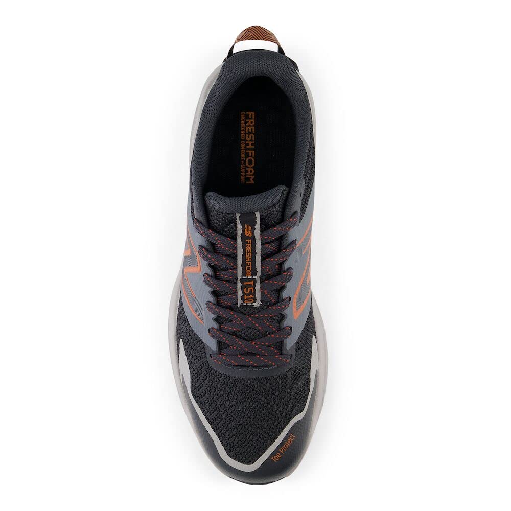 New Balance Men's Fresh Foam 510 V6 Trail Running Shoe, Phantom/Team Away Grey/Classic Orange, 10