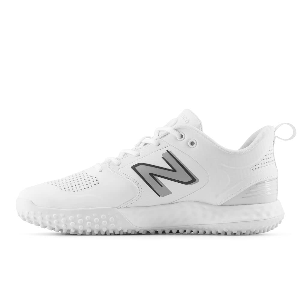 New Balance Men's Fresh Foam 3000 V6 Turf-Trainer Baseball Shoe, White/White, 7.5