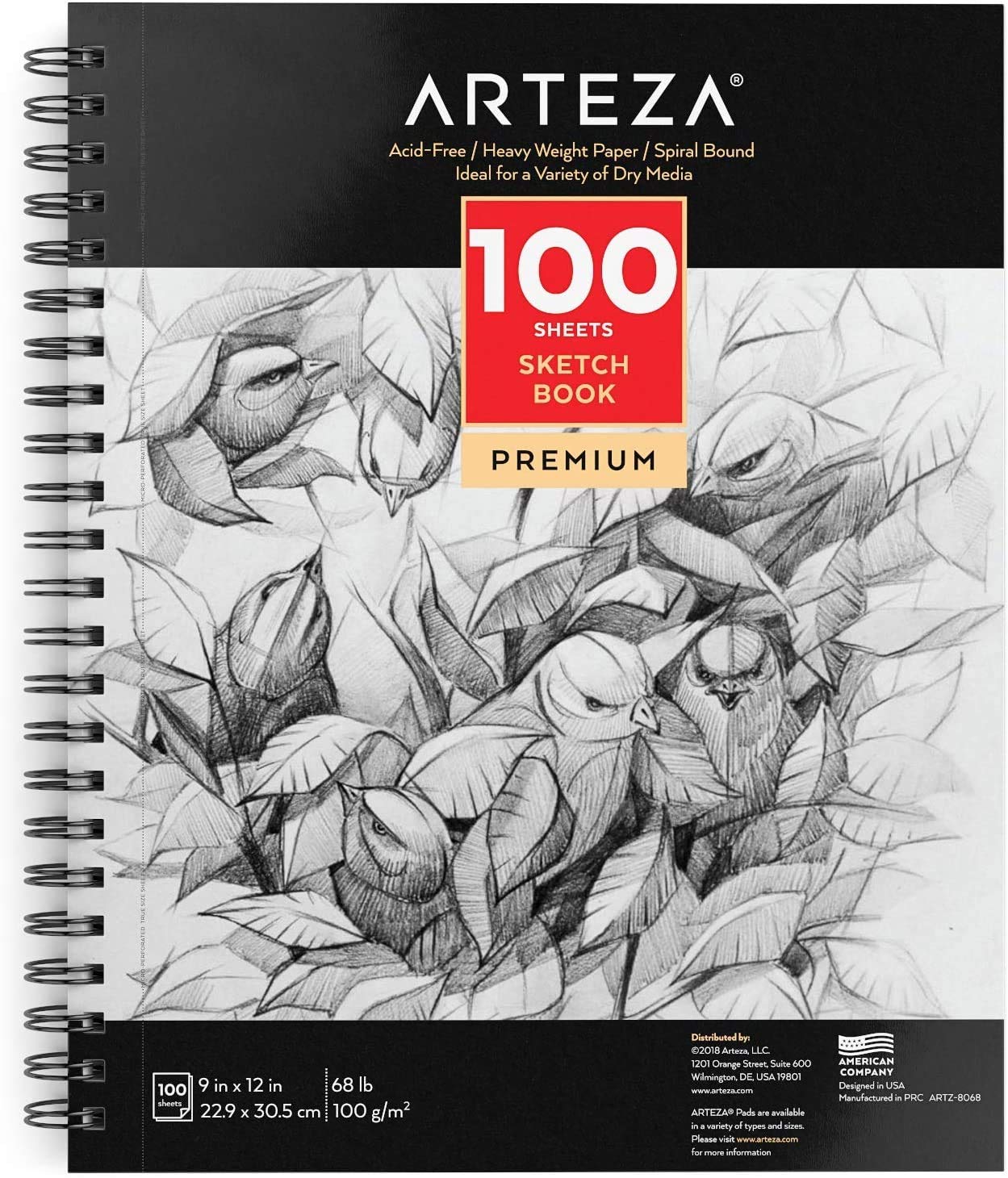 Arteza Sketchbook, 9" x 12", 100 Sheets
