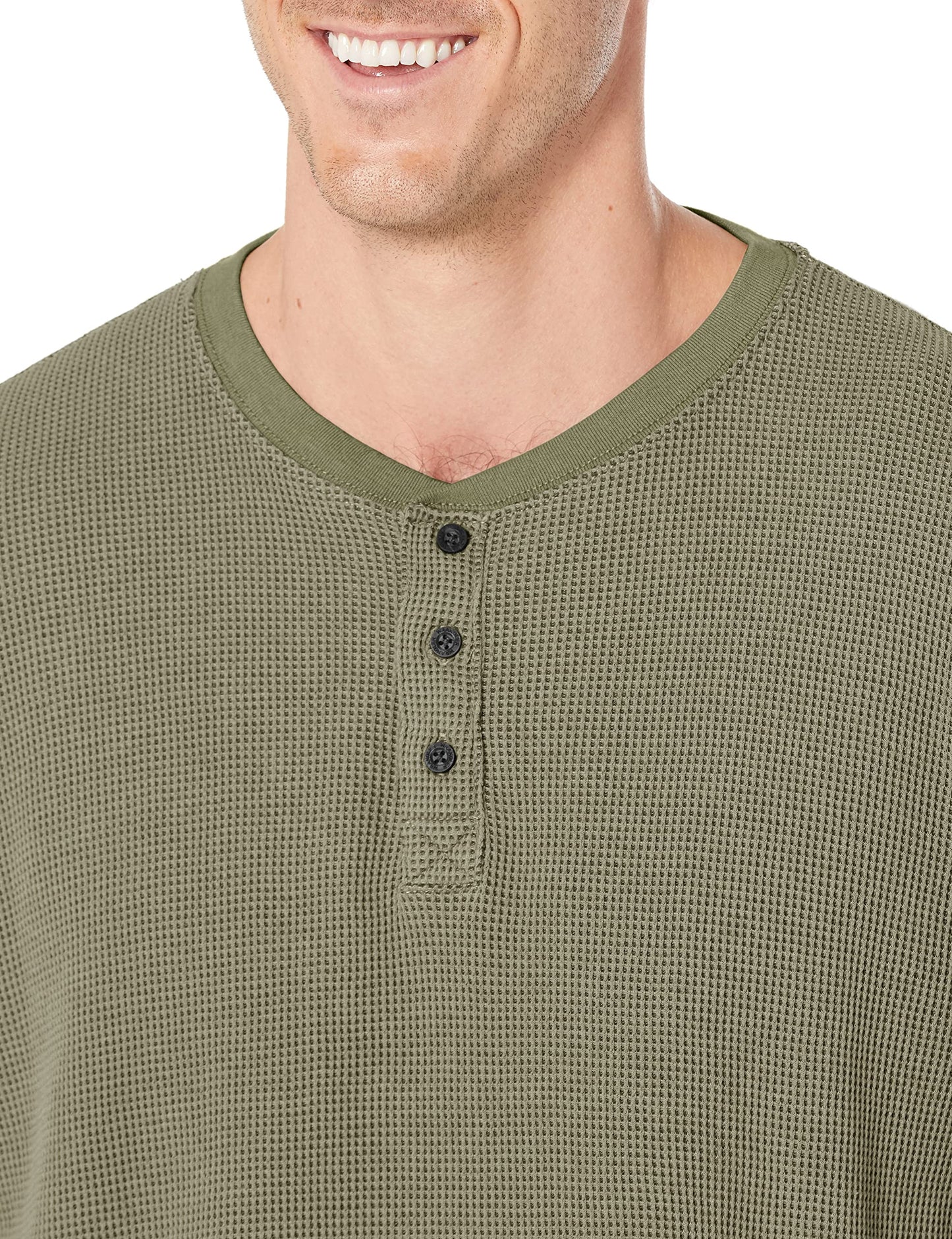 Wrangler Authentics Men's Long Sleeve Waffle Henley, Sea Spray, 3X-Large