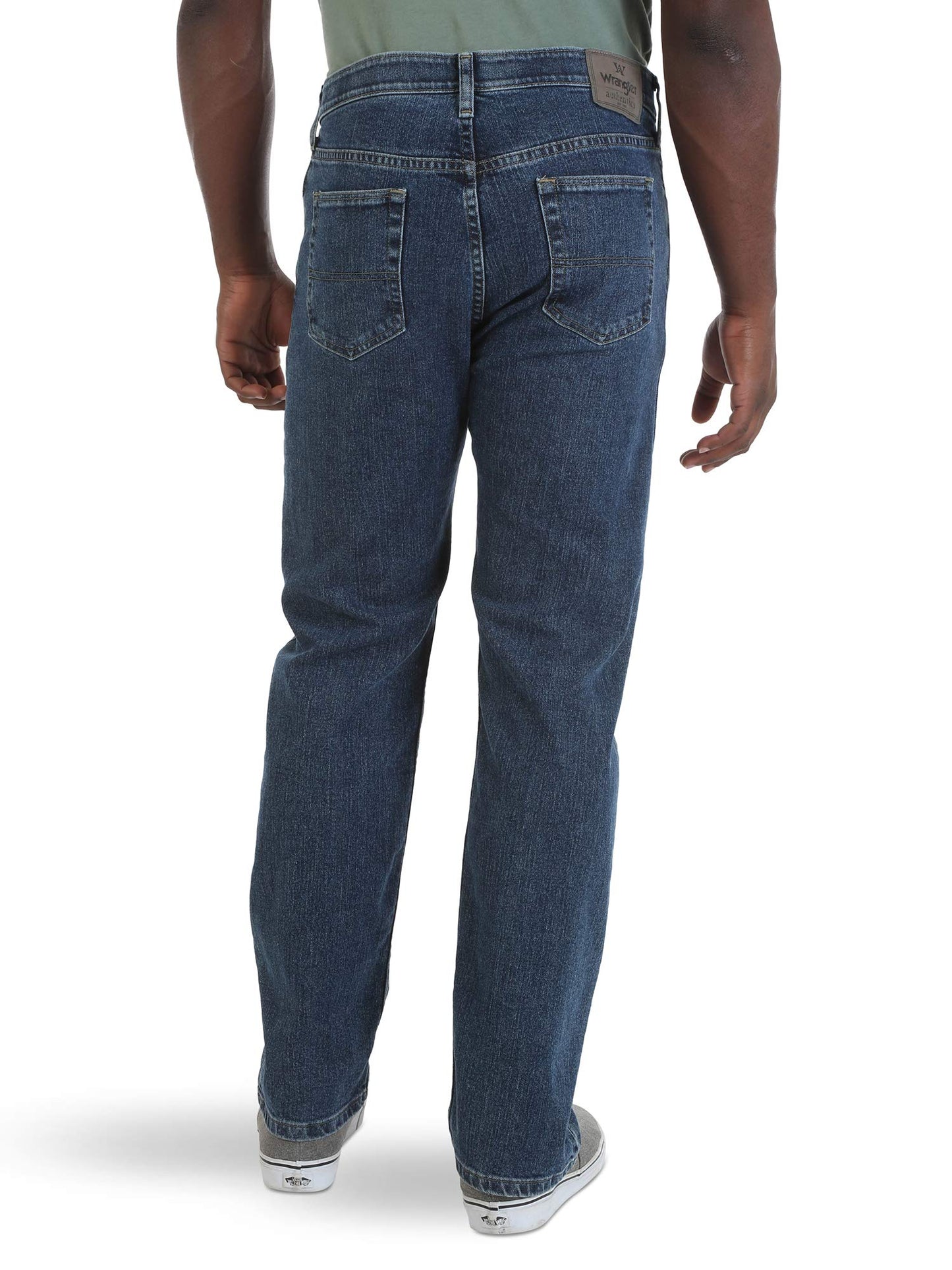 Wrangler Authentics Men's Comfort Flex Waist Relaxed Fit Jean, Dark Stonewash, 34W x 30L