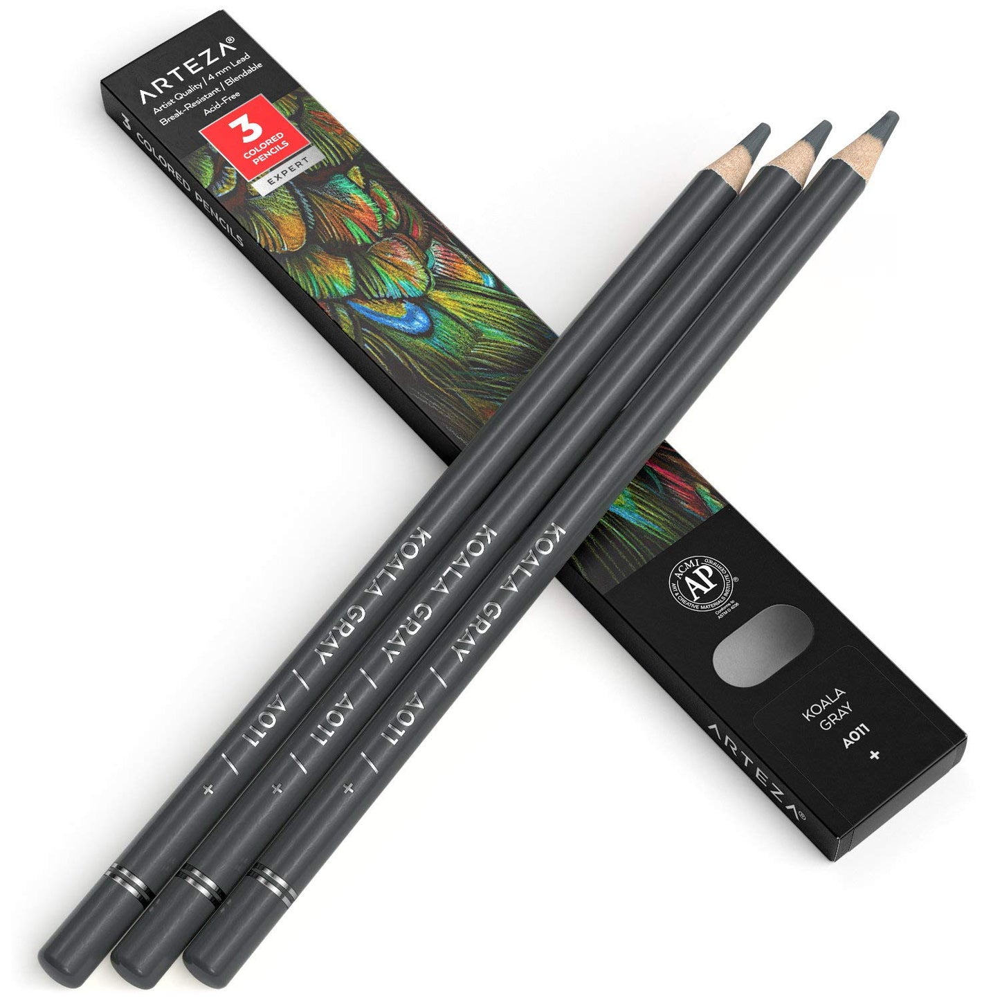 Arteza Expert Colored Pencils, A011 Koala Gray - 3 Pack