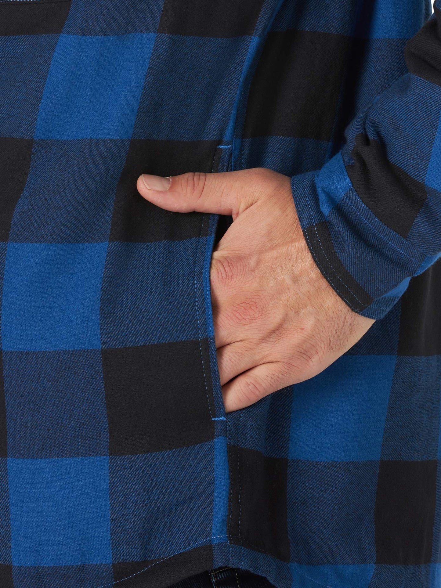 Wrangler Authentics Men's Long Sleeve Sherpa Lined Shirt Jacket, Blue Buffalo, XX-Large