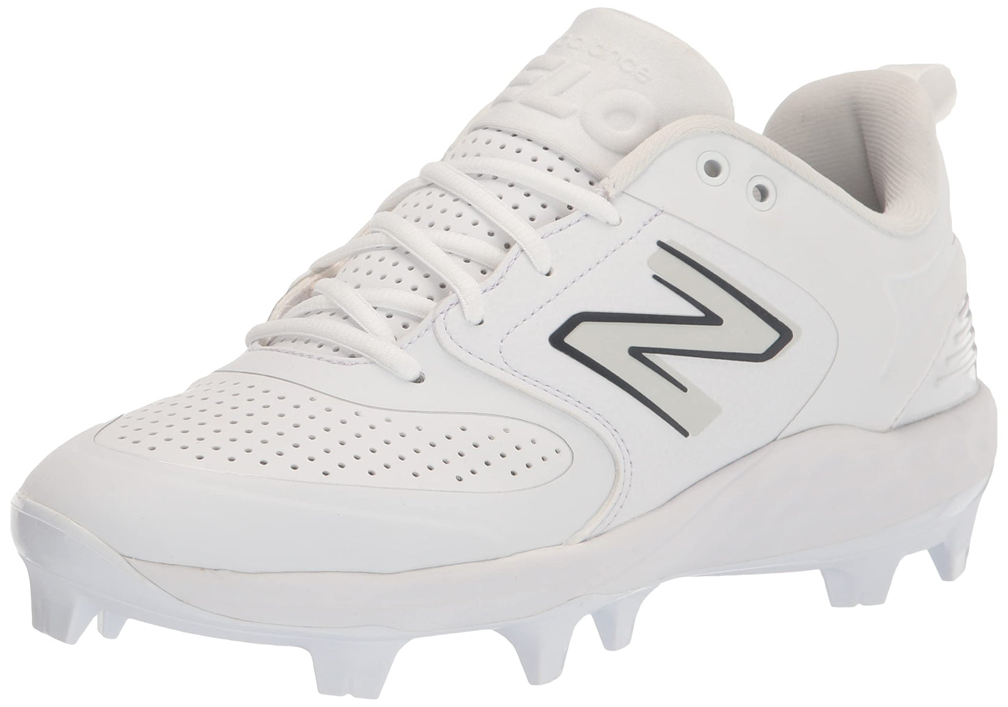 New Balance Women's Fresh Foam Velo V3 Molded Softball Shoe, White/White, 10.5 Wide