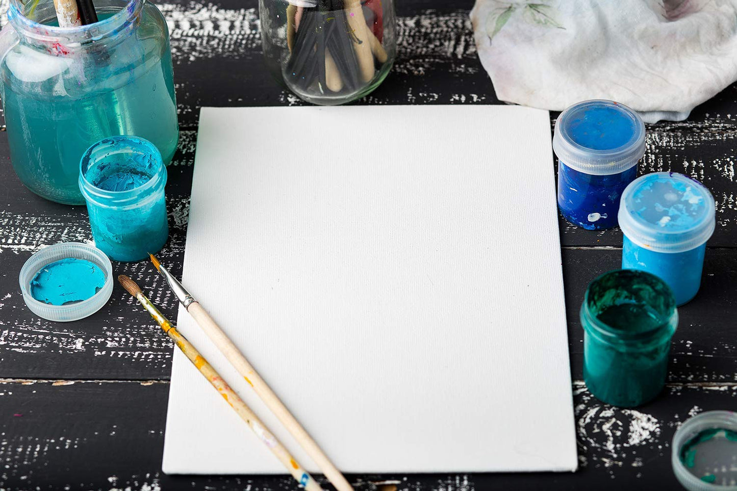 Arteza Classic Canvas Panels, 8" x 8" - 12.3 oz Gesso-Primed - Pack of 14