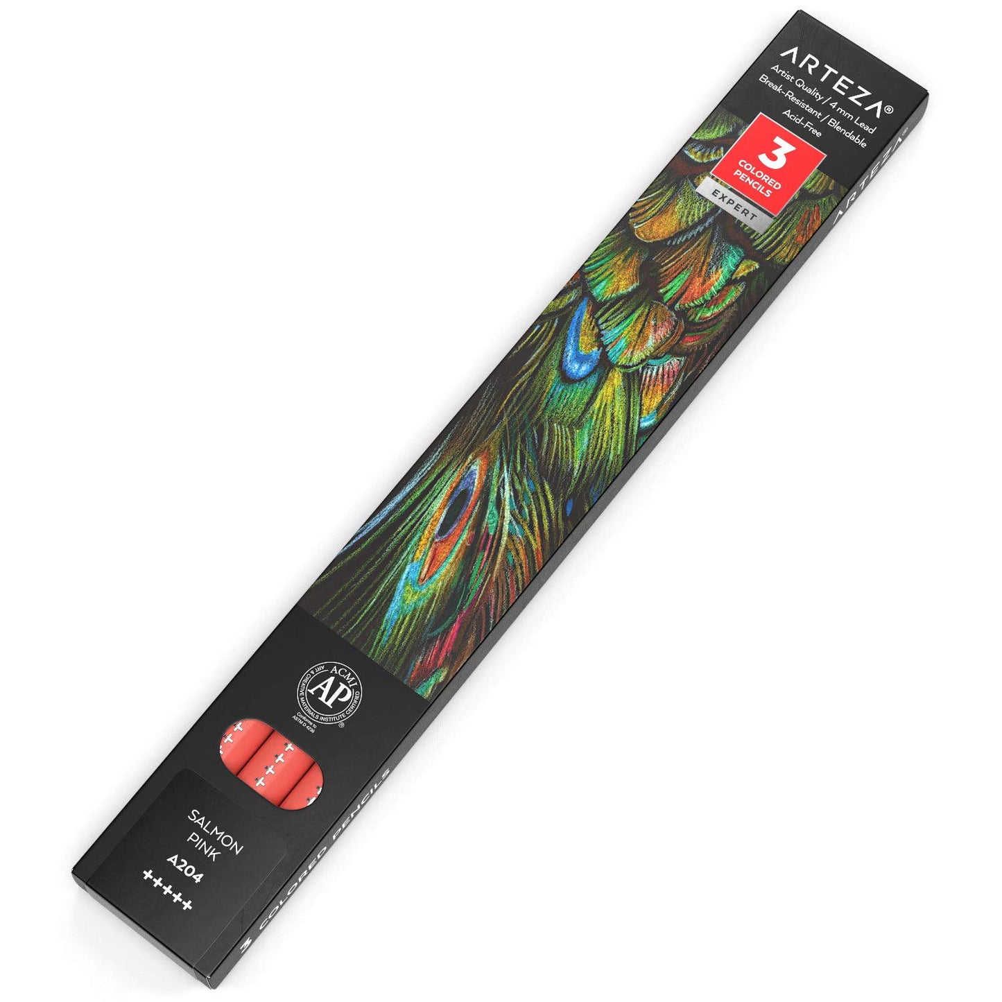 Arteza Expert Colored Pencils, A204 Salmon Pink - 3 Pack