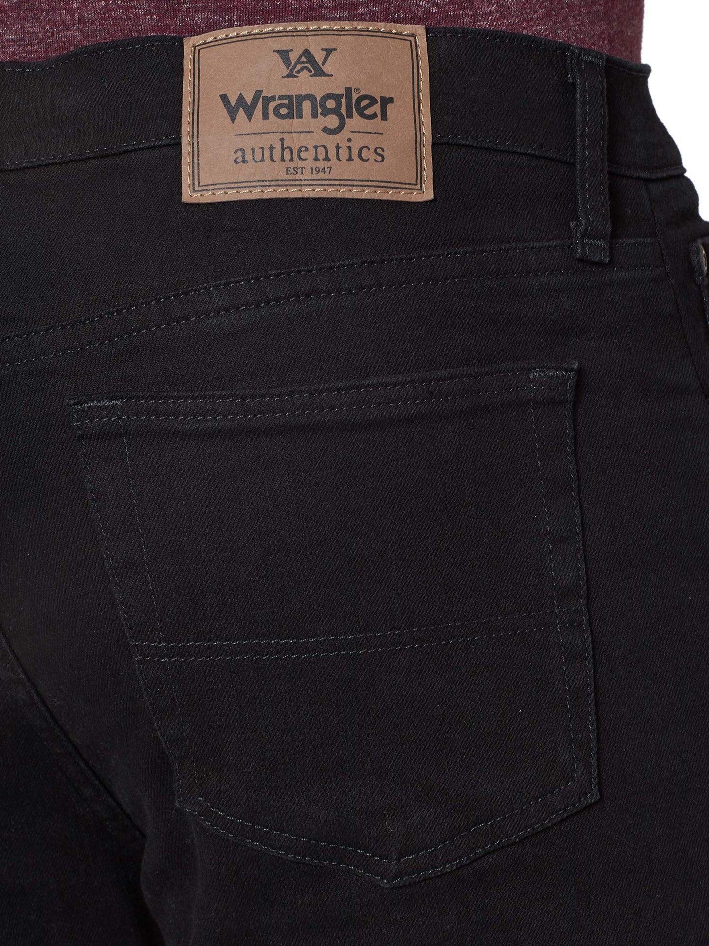 Wrangler Authentics Men's Classic 5-Pocket Regular Fit Jean, Black Flex, 38W X 30L