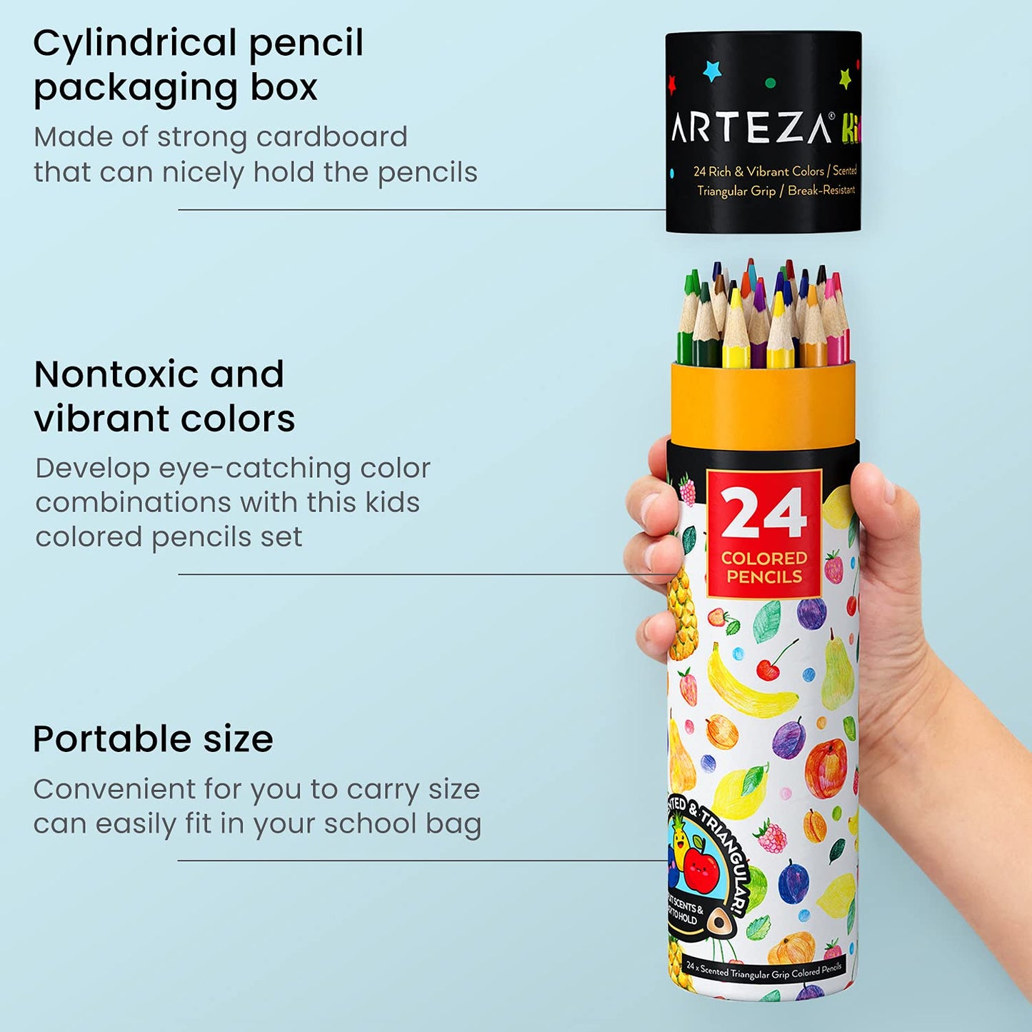 Arteza Kids Scented Colored Pencils - Set of 24