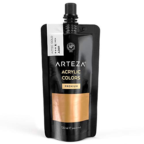 Arteza Metallic Acrylic Paint, 4oz Pouch - Pearl Tangerine Orange A214