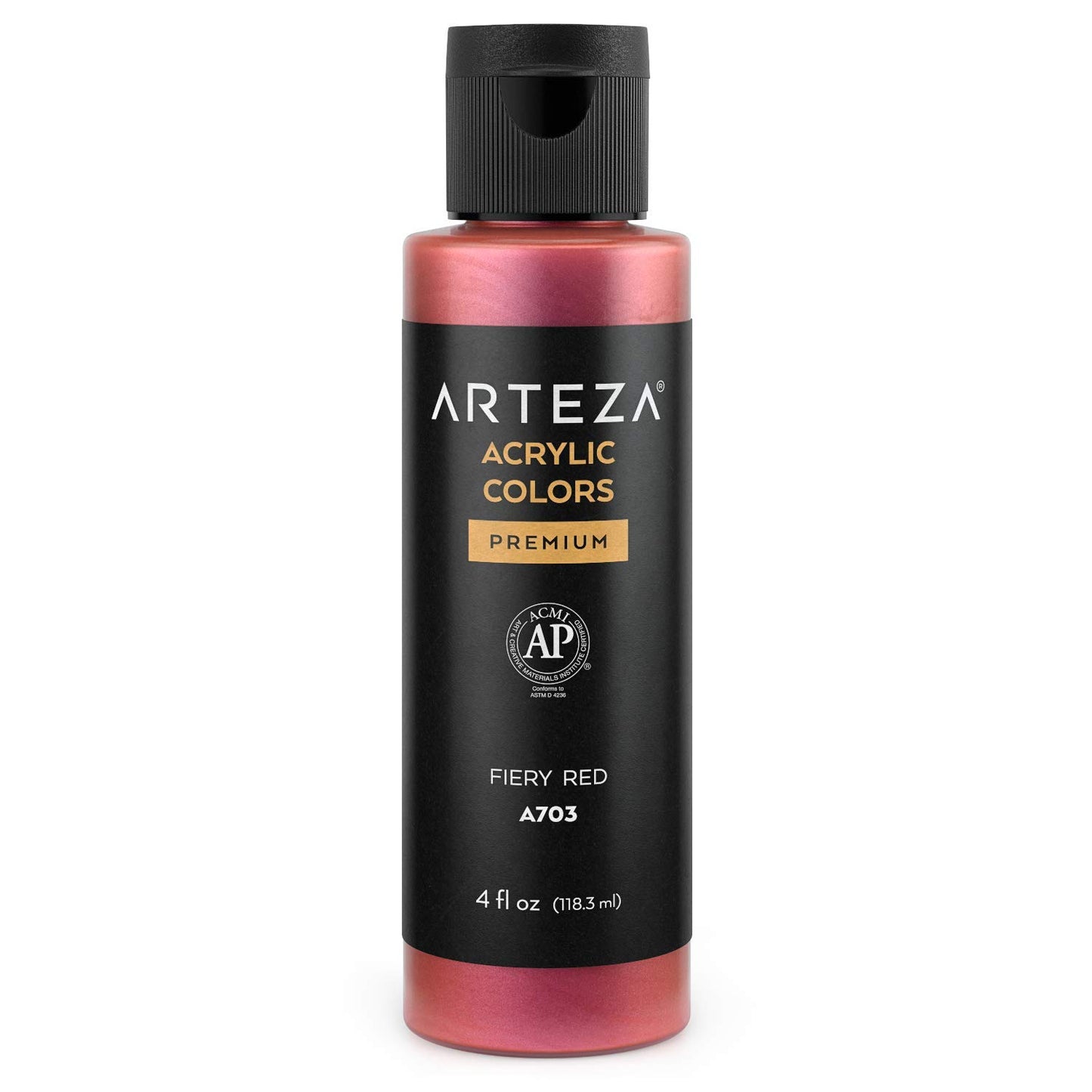 Arteza Iridescent Acrylic Paint, 4oz Bottle - Fiery Red A703