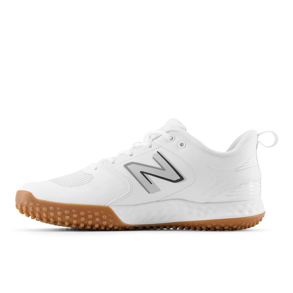 New Balance Men's Fresh Foam 3000 V6 Turf-Trainer Baseball Shoe, White/White/Gum, 15 Wide
