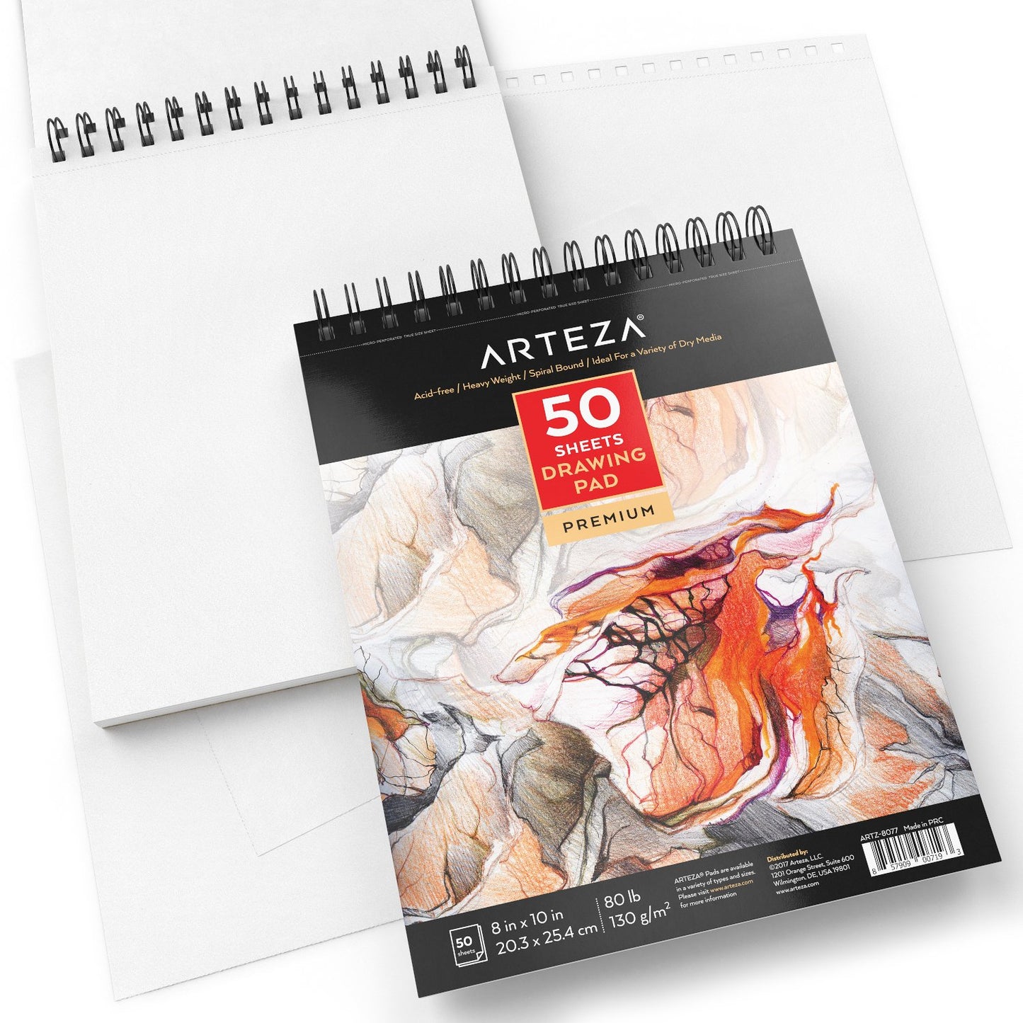 Arteza Drawing Pad, 8" x 10", 50 Sheets - Pack of 2
