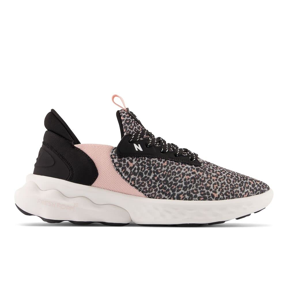 New Balance Women's Fresh Foam Roav Elite V1 Running Shoe, Black/Pink Haze, 12