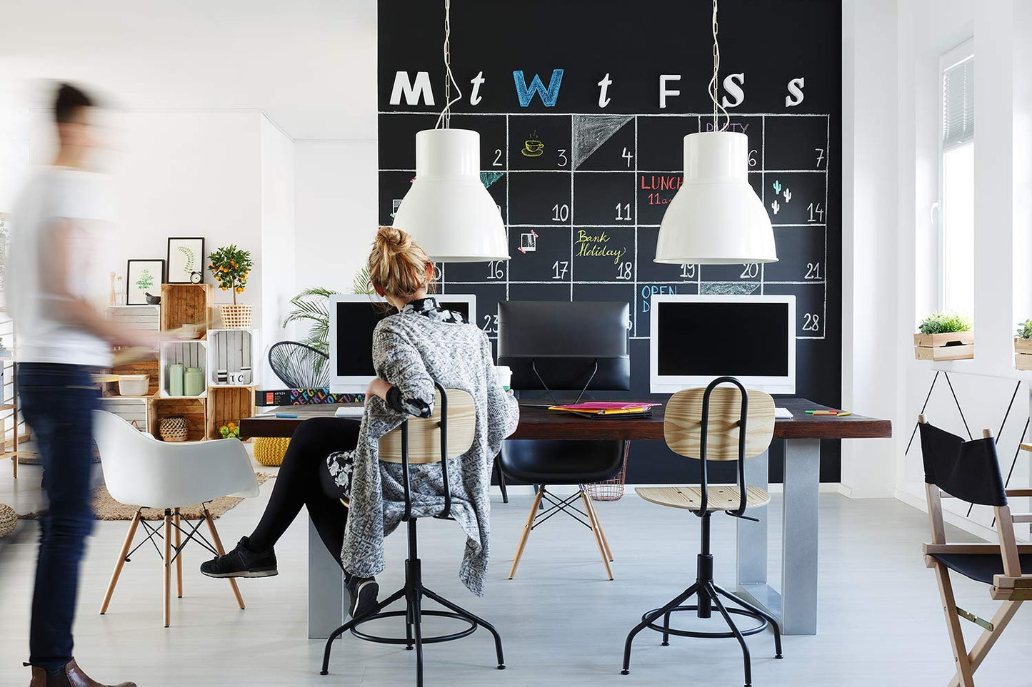 Arteza Chalkboard Wall Sticker with 8 Assorted Chalk Pieces