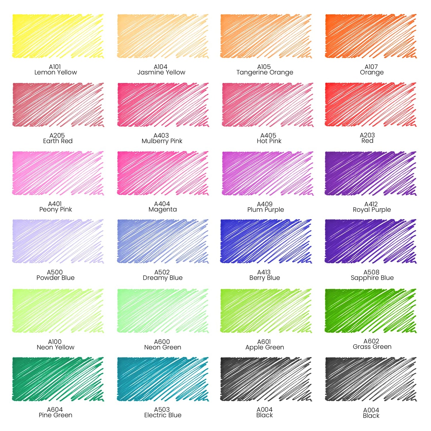 Arteza Permanent Markers, Bright & Neon, Ultra Fine Tip - Set of 24
