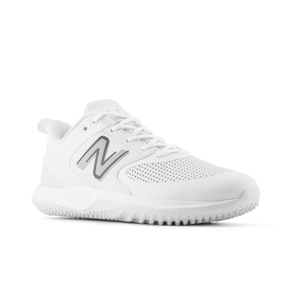 New Balance Men's Fresh Foam 3000 V6 Turf-Trainer Baseball Shoe, White/White, 7.5