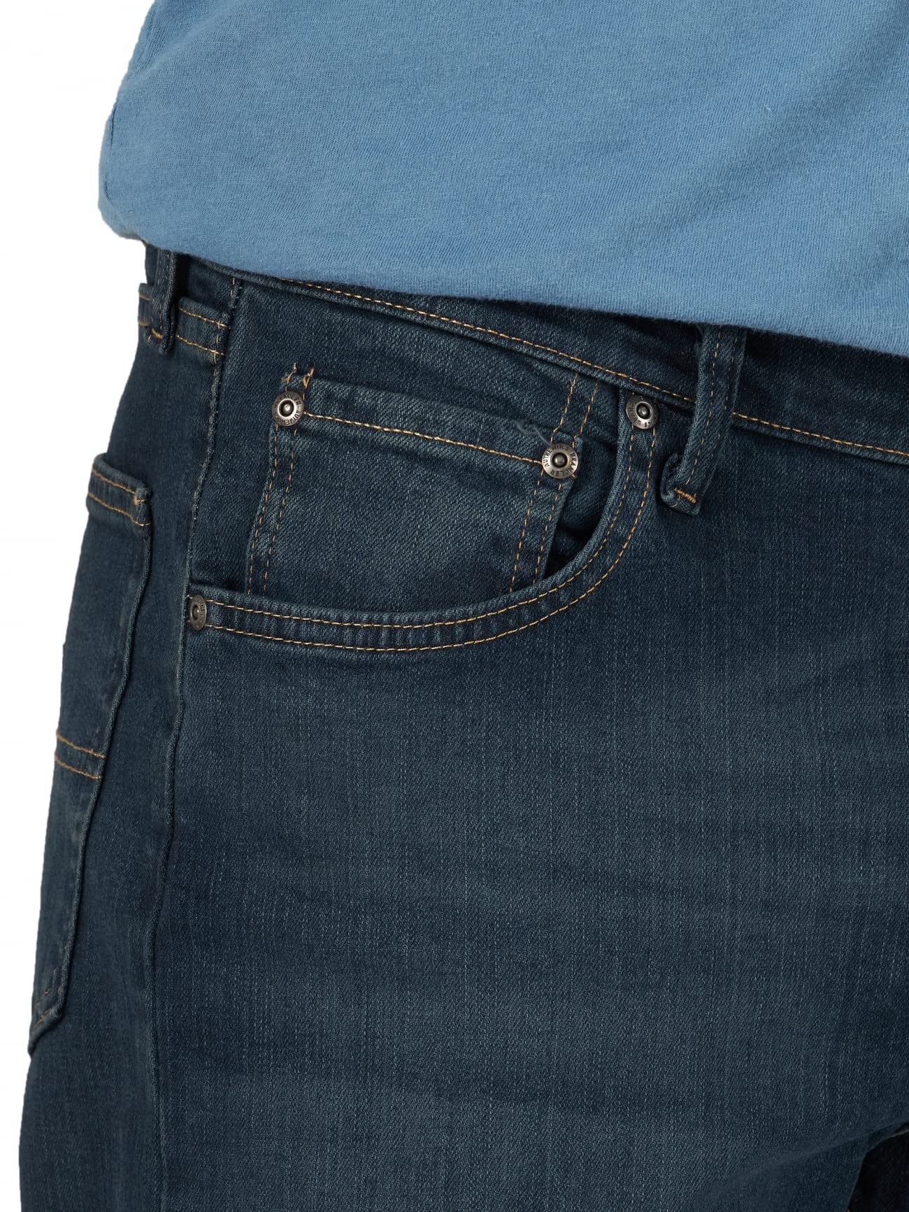 Wrangler Authentics Men's Classic 5-Pocket Relaxed Fit Jean, Military Blue Flex, 35W x 32L