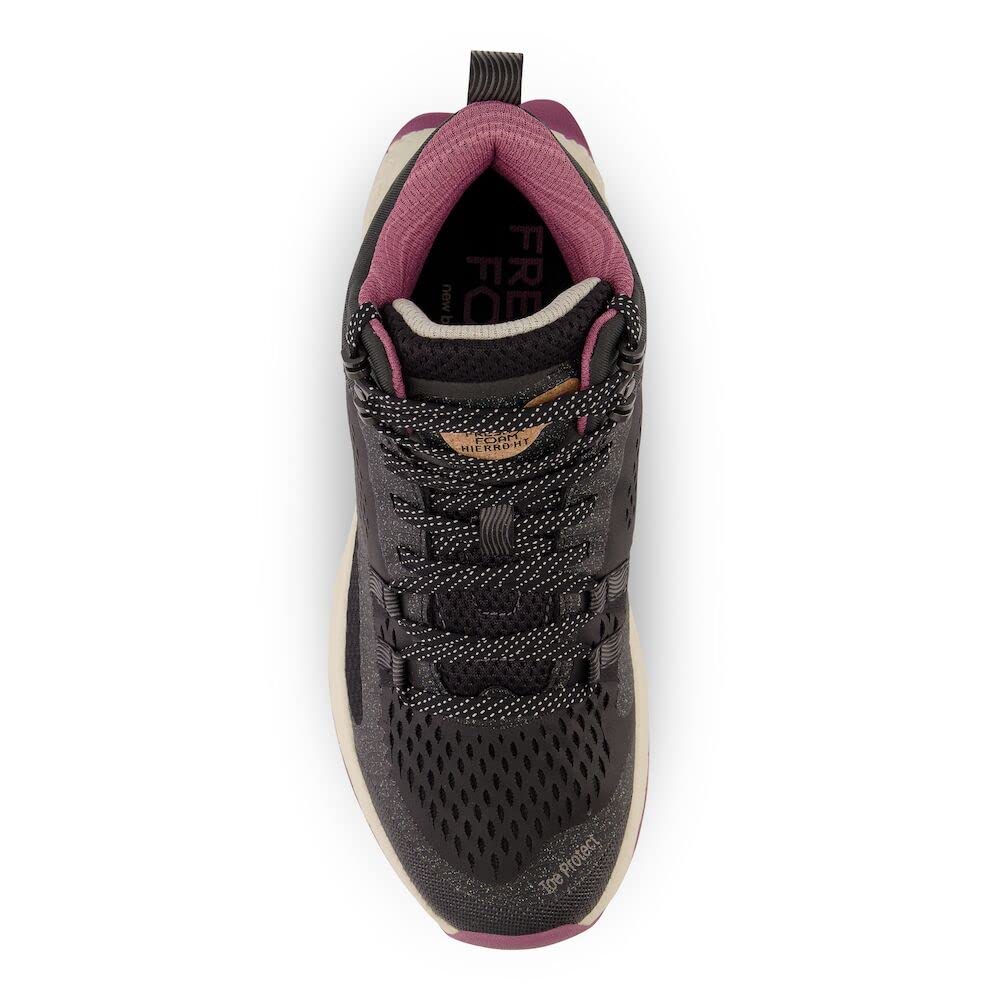 New Balance Women's Fresh Foam X Hierro V1 Mid-Cut Trail Running Shoe, Black/Raisin, 5.5 Wide